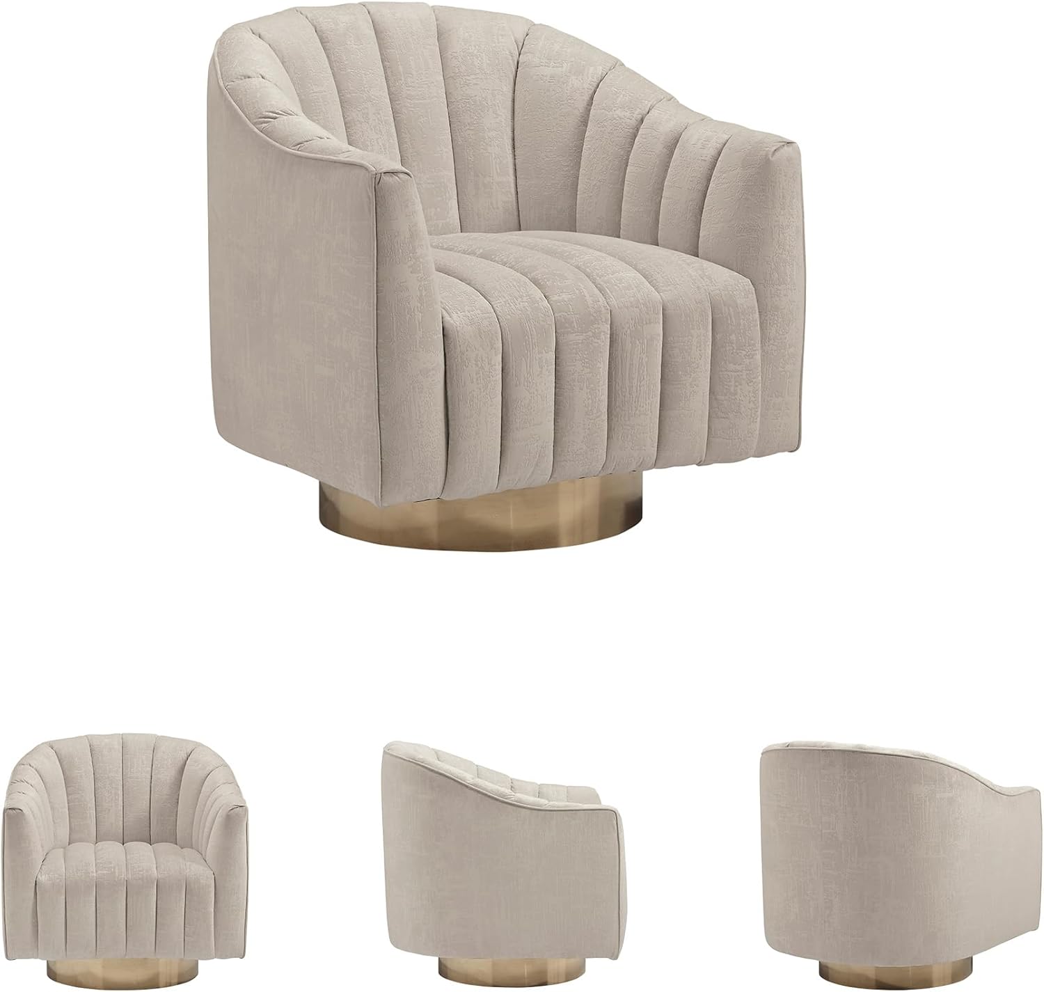 Signature Design by Ashley Penzlin Swivel Accent Chair, Beige