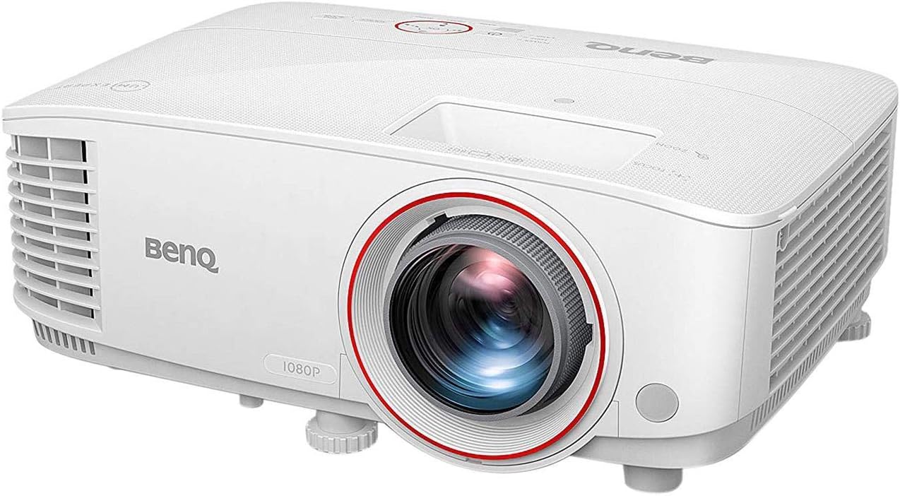 BenQ TH671ST 1080p DLP Home Theater Short Throw Projector, 3000 Lumens, Low Input Lag for Gaming, Ambient Light Sensor (Renewed)