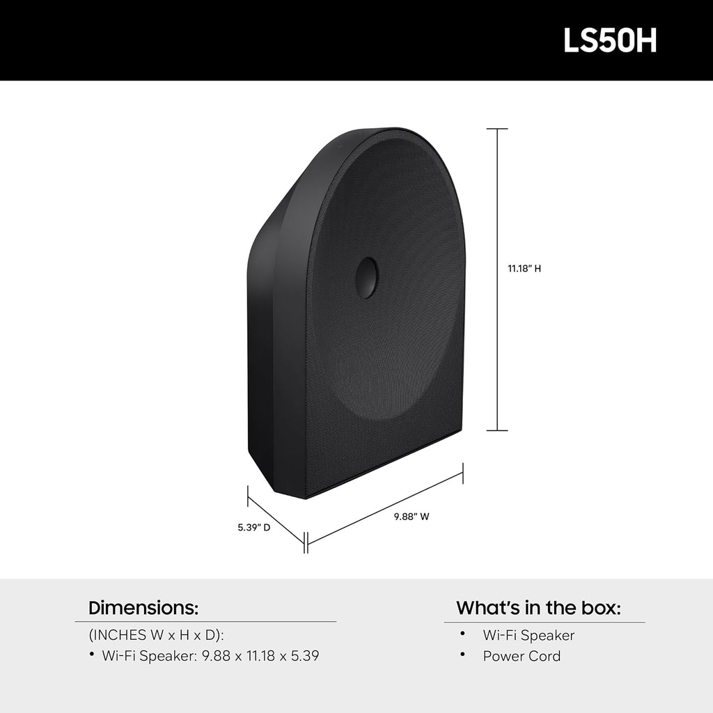 Samsung HW-LS50H Music Studio 5 Wireless Smart Speaker, Wi-Fi & Bluetooth Connectivity, Wireless Dolby Atmos, Q-Symphony, Smart Integration, Adaptive Sound, Alexa Built-in (2026 Model)