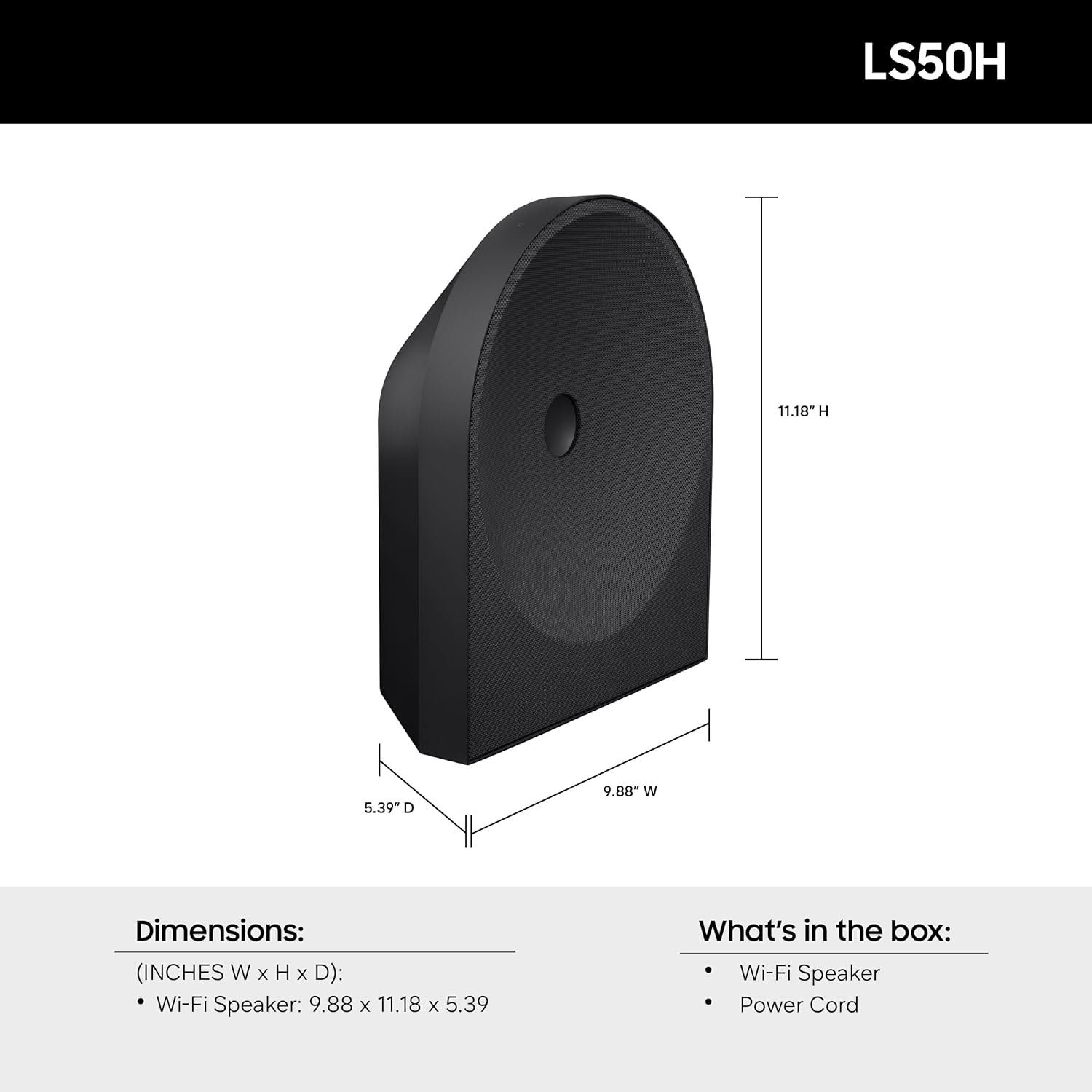 Samsung HW-LS50H Music Studio 5 Wireless Smart Speaker, Wi-Fi & Bluetooth Connectivity, Wireless Dolby Atmos, Q-Symphony, Smart Integration, Adaptive Sound, Alexa Built-in (2026 Model)