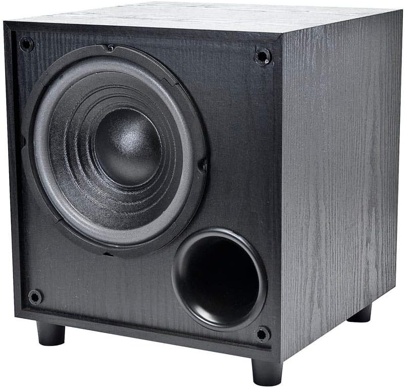 Monoprice 60-Watt Powered Subwoofer - 8 Inch With Auto-On Function, For Studio And Home Theater Black