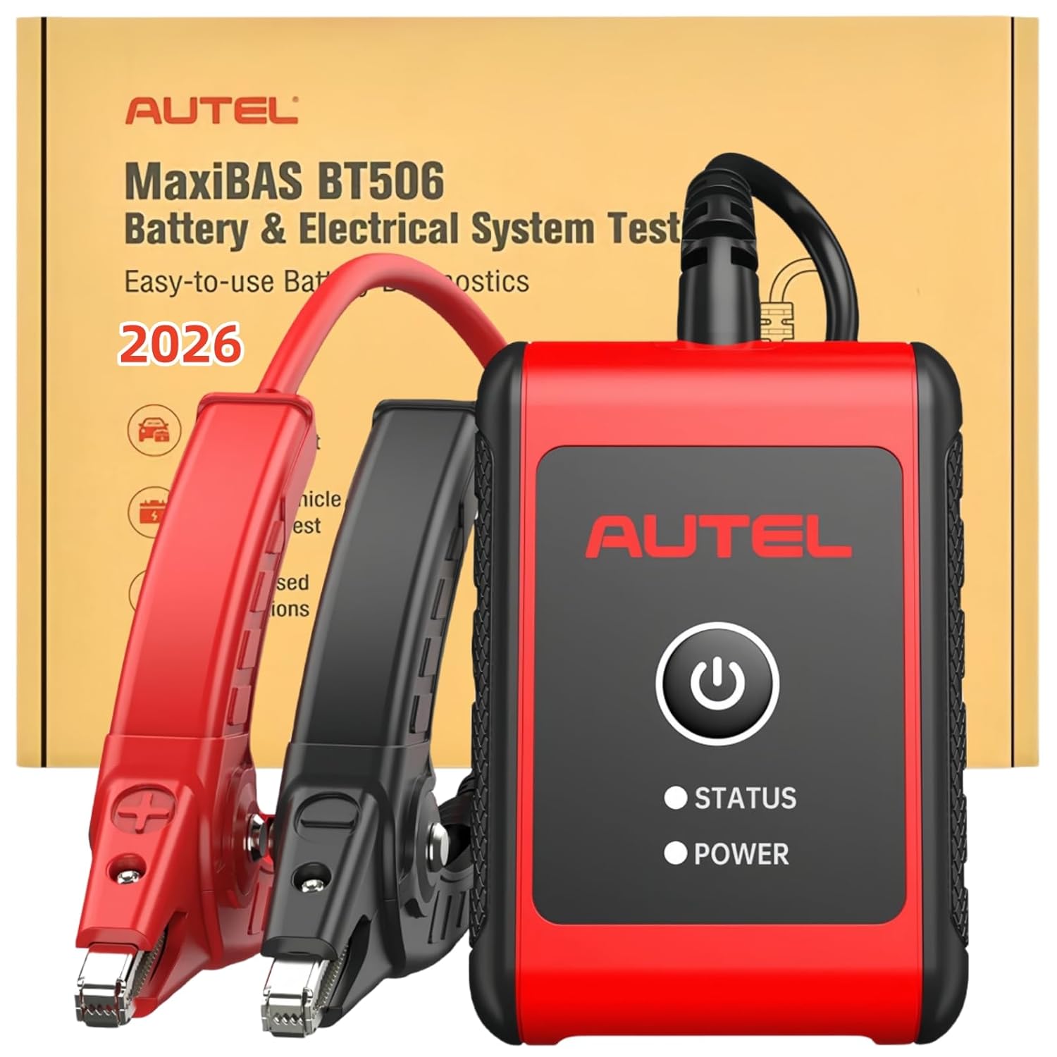 Autel MaxiBAS BT506 Car Battery Tester, 6V 12V Batteries: 100-2000 CCA Vehicle Battery Analyzer, Top Accuracy Adaptive Conductance, Battery Load Test for All Vehicles