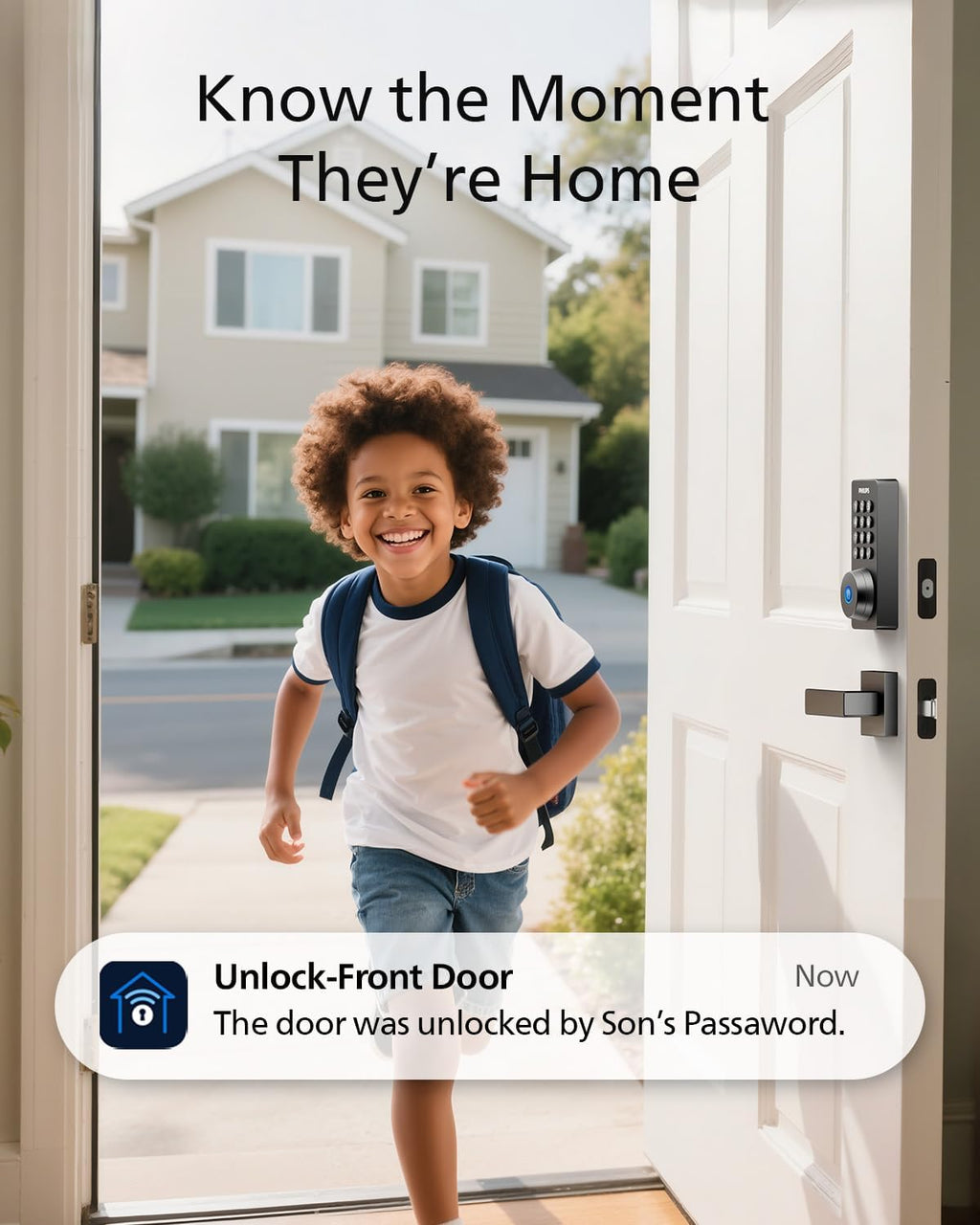 Philips Wi-Fi Door Lock, WiFi Smart Lock Keyless Entry Deadbolt for Front Door, Compatible with Alexa & Google Assistant, Remote Control, Built-in WiFi, APP Fingerprint Passcode Unlock, Auto Locking