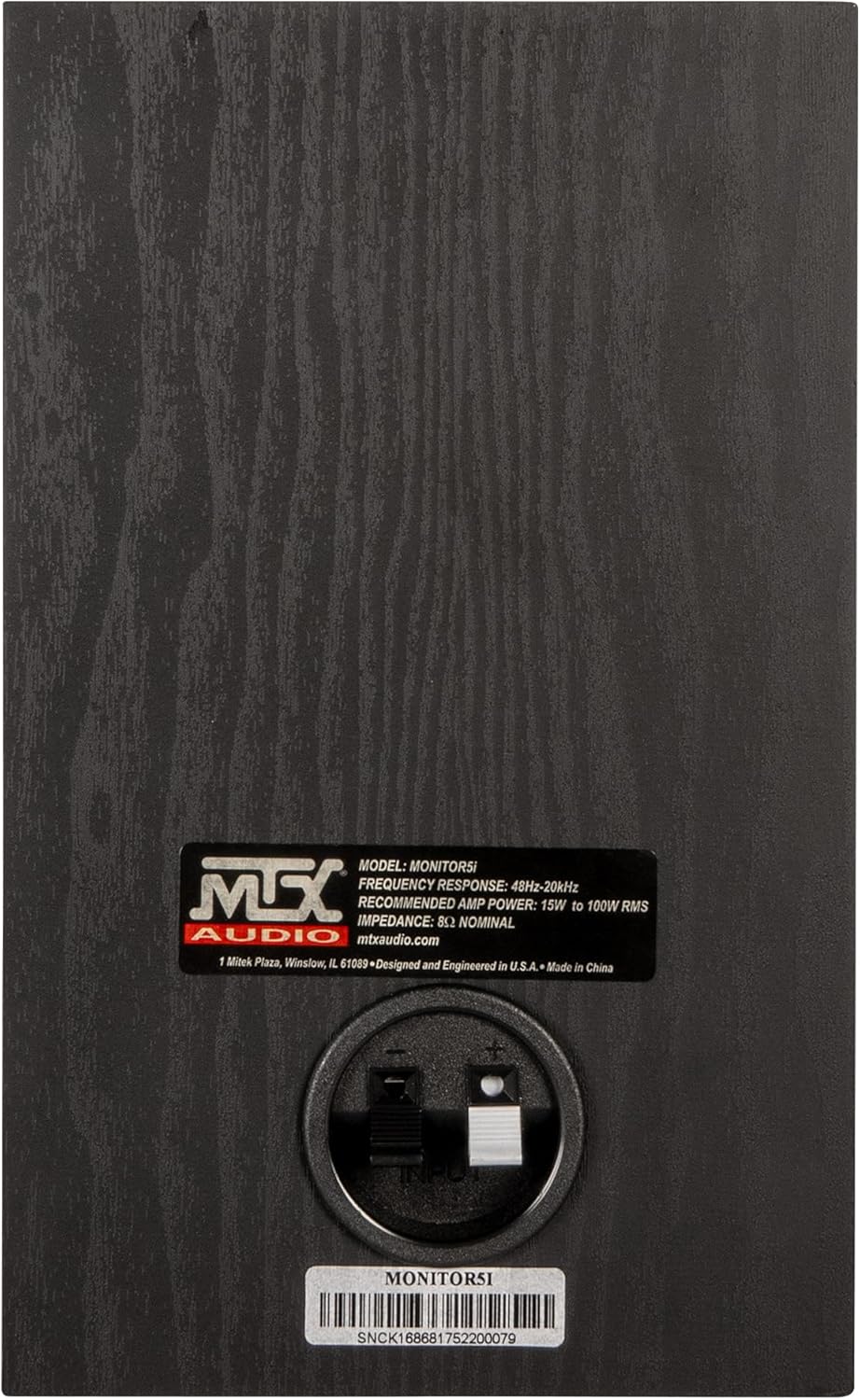 MTX Audio MONITOR5i 5.25 Inch 2-Way Bookshelf Speakers, 200W Polypropylene Wired Home Theater and Music Speaker System with RCA Input, Black