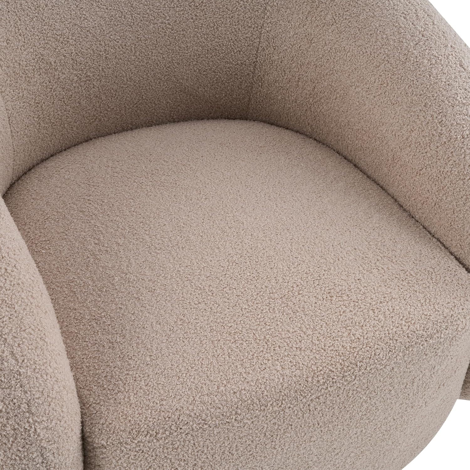 Christopher Knight Home Beckie Boucle Upholstered 360° Swivel Accent Chair, Living Room Barrel Swivel Chair with Wooden Base, Modern Club Chair with Rotation, Light Brown
