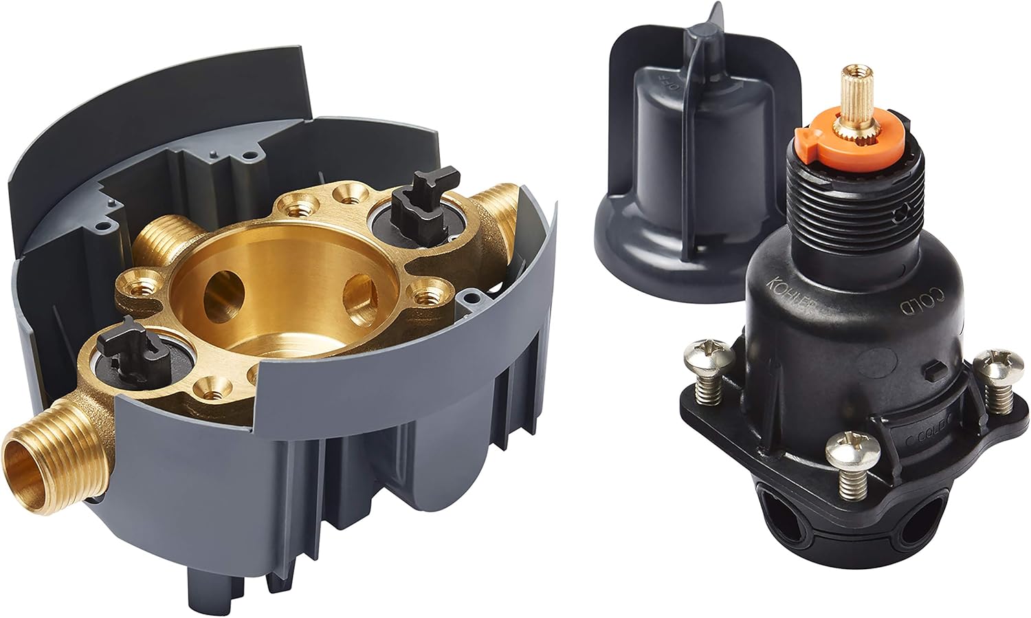 KOHLER K-8304-KS-NA Rite-Temp Pressure-Balancing Valve Body and Cartridge Kit with Service Stops, Shower Valve System, 5.0 GPM, Simple Installation & Maintenance