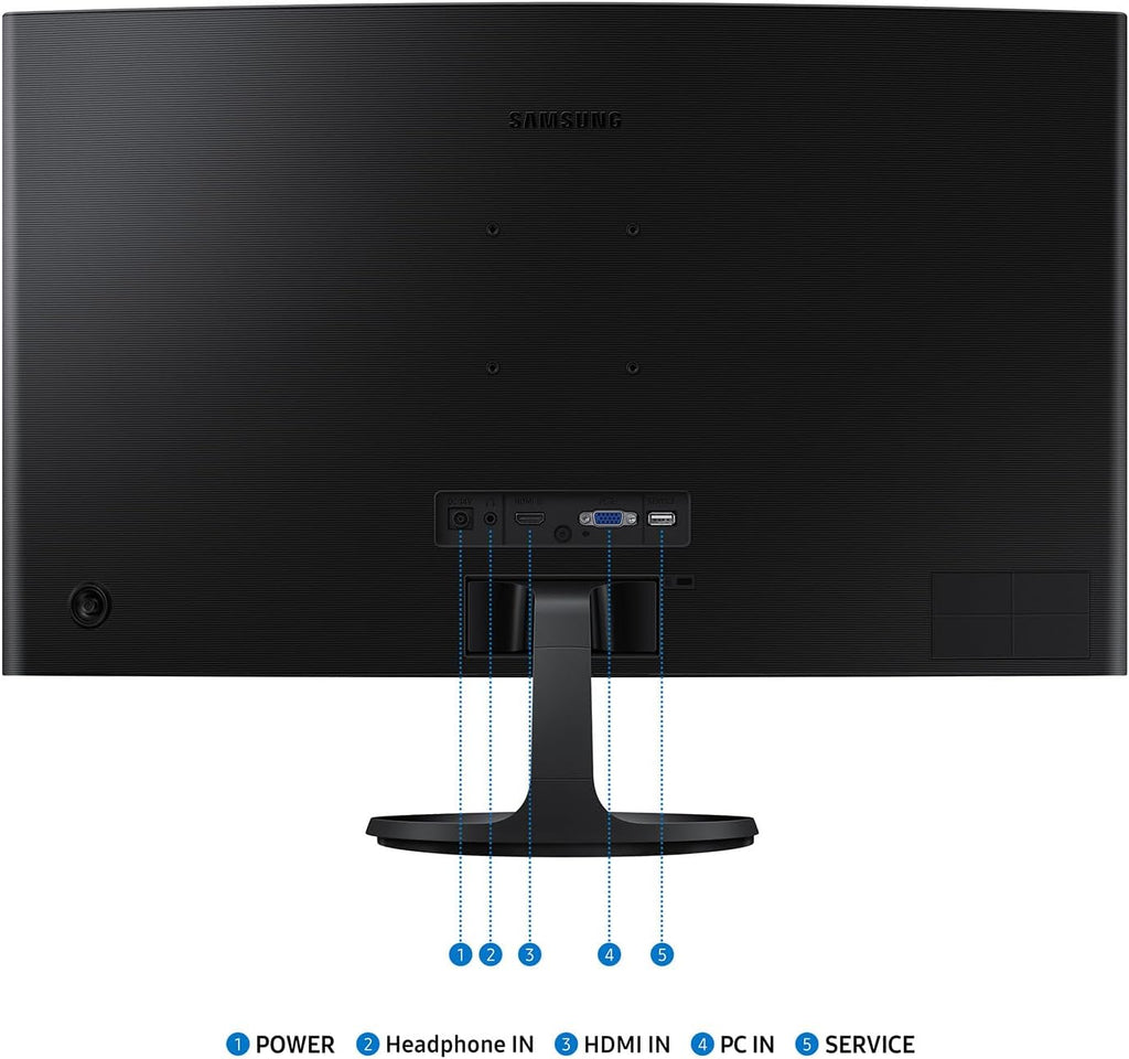 Samsung 27" Essential S3 (S36GD) Curved Monitor - FHD, 1800R Curved Screen, 100Hz, Eye Saver Mode, Game Mode, HDMI D-sub, LS27D36CGANXZA