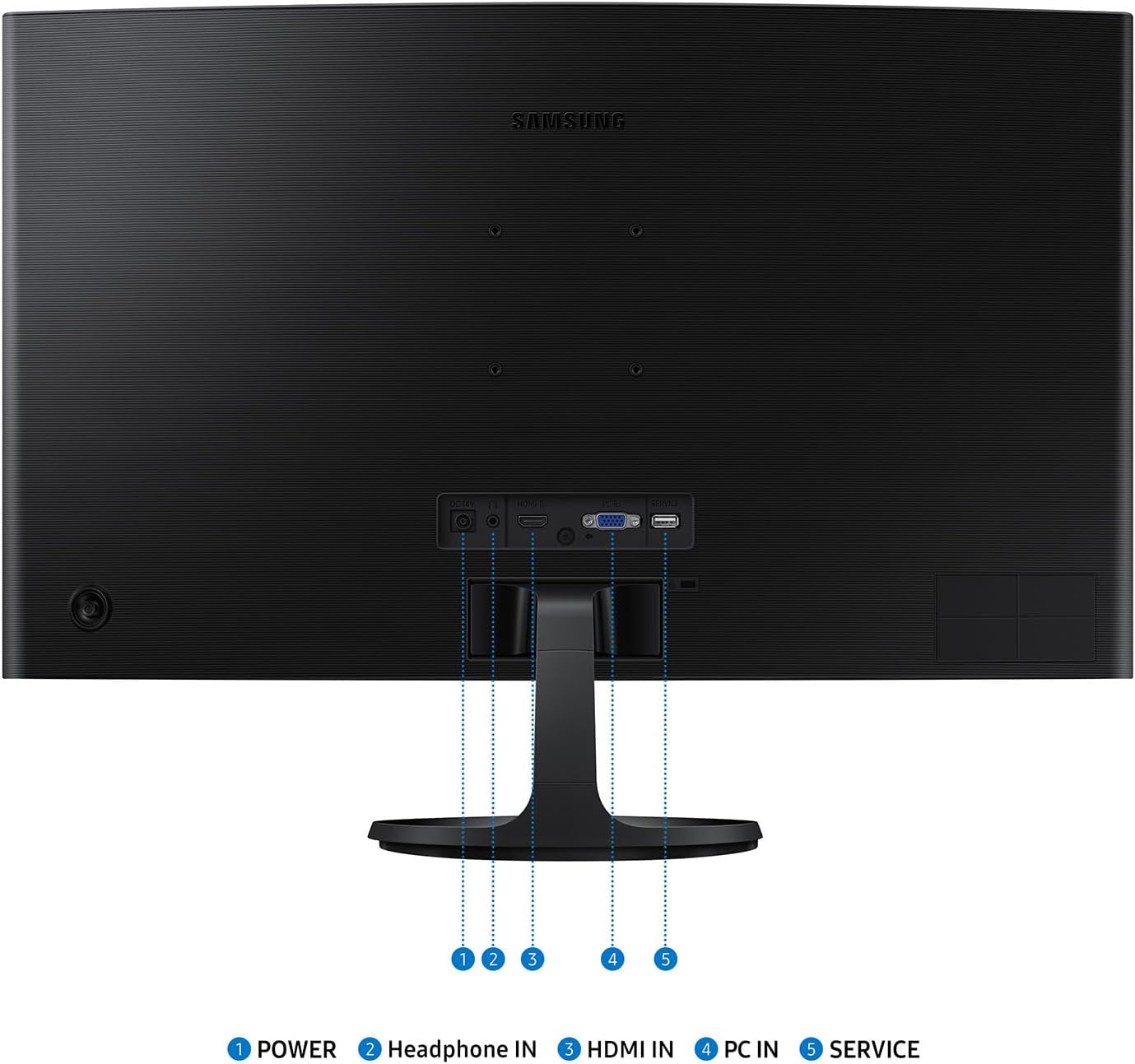 Samsung 27" Essential S3 (S36GD) Curved Monitor - FHD, 1800R Curved Screen, 100Hz, Eye Saver Mode, Game Mode, HDMI D-sub, LS27D36CGANXZA