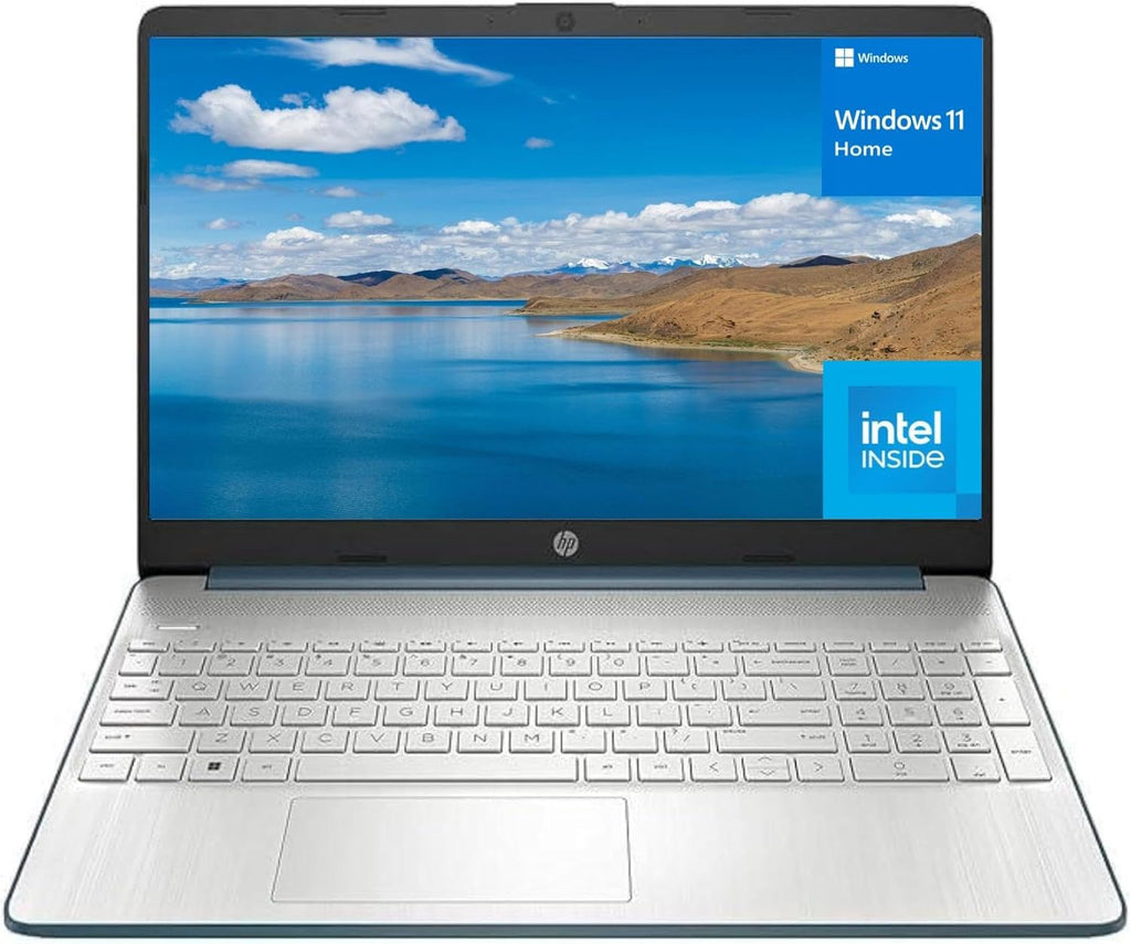 hp 15.6" Portable Laptop, HD Display, Intel Quad-Core Processor, 16GB RAM, 128GB Storage, Wi-Fi 6, Webcam, HDMI, Numeric Keypad, Windows 11 Home, Blue