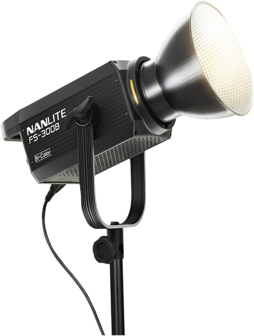 Nanlite FS-300B 350W Bi-Color LED Spotlight-2700K-6500K Adjustable CRI 96,App Control,Led Video Light Bowens Mount for Photography/Videography/YouTube/TikTok Content Creation & Live Streaming