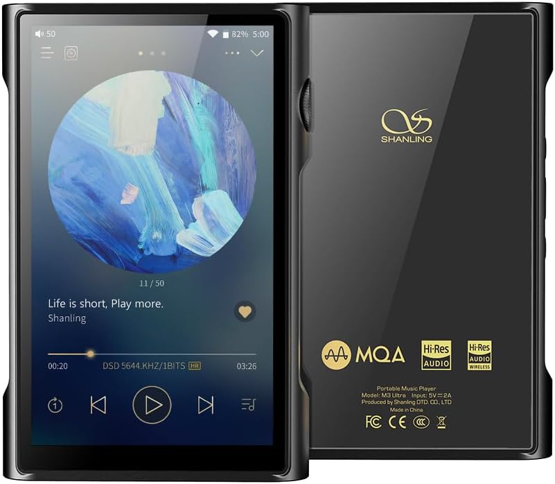 SHANLING M3 Ultra Android 10 Player Portable MP3/MP4 Player M3U High Resolution Audio,Bluetooth 5.0 Audio Player ES9219C 4.2in LCD Touch Screen 5G DAC/AMP Android 10 3.5mm&4.4mm Output