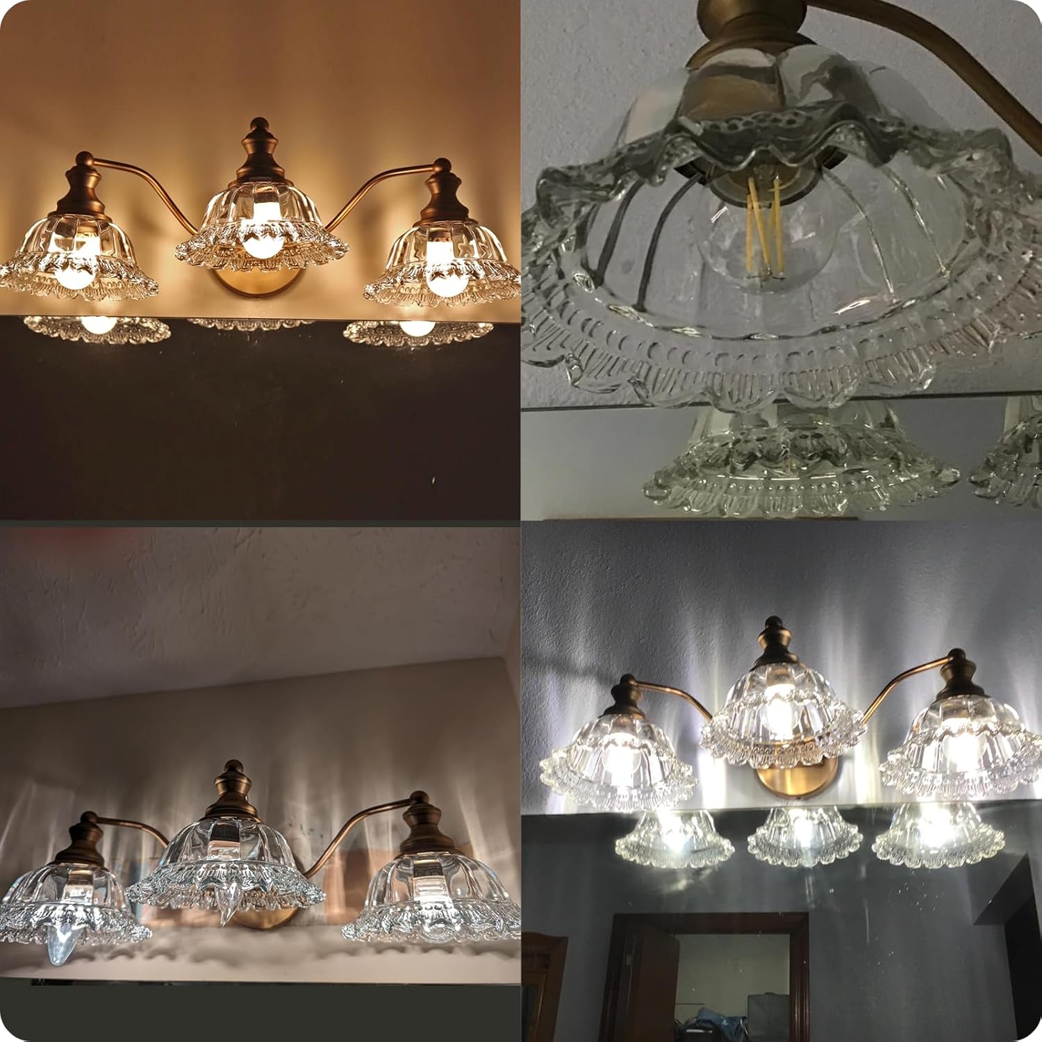 XIEDUN Vintage Bathroom Vanity Light Fixture 3 Lights Vanity Lighting Matte Antique Brass Vanity Light for Bathroom