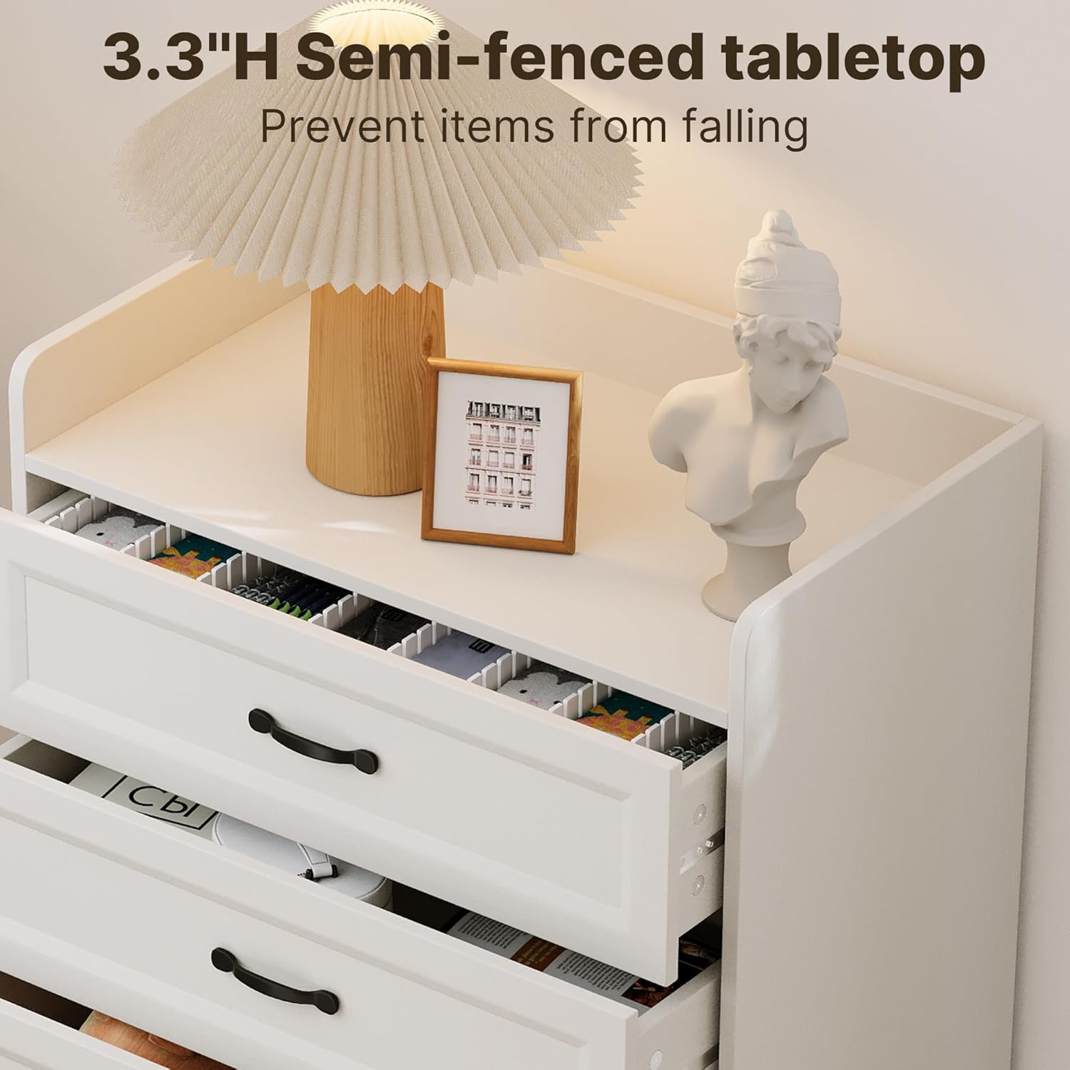 Gizoon 2-Piece Bedroom Furniture Set – Includes a 5 Drawer Dresser, a 6 Chest of Drawers,Modern Farmhouse Dresser Set, Ideal for Bedroom, Living Room