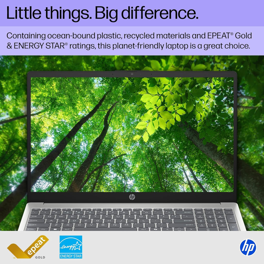 HP 15.6 inch Laptop, HD Touchscreen Display, AMD Ryzen 3 7320U, 8 GB RAM, 128 GB SSD, AMD Radeon Graphics, Windows 11 Home in S Mode, Natural Silver, 15- fc0099nr