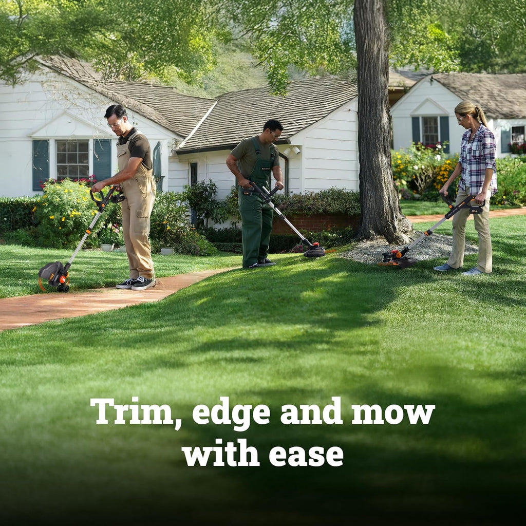 WORX 3 in 1 Cordless String Trimmer/Lawn Edger/Mini Mower, 13" Electric Weed Wacker with Command Feed, 20V Weed Eater with Brushless Motor, 4.0 Ah Battery & Charger Included, WG173