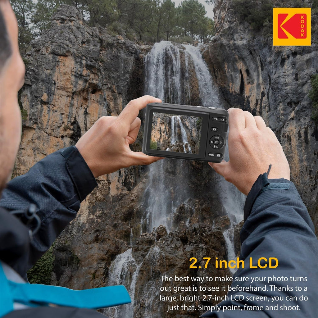 Kodak PIXPRO FZ45 Digital Camera + Point & Shoot Camera Case + Sandisk 128GB SDXC Memory Card