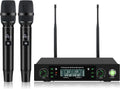 Professional Wireless Microphone System, 500ft Long Range 2.4G Cordless Mic Set with 40H Playtime, Rechargeable Dynamic Microphones Memory Function for Karaoke Singing, DJ, Church, Party, Wedding
