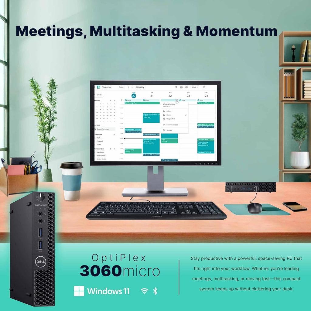 Dell Optiplex 3060 Mini PC | Windows 11 Pro | Intel i5-8500 | 16GB RAM + 500GB SSD | 5G WiFi + BT | Micro Desktop Computer | Keyboard + Mouse (Renewed)