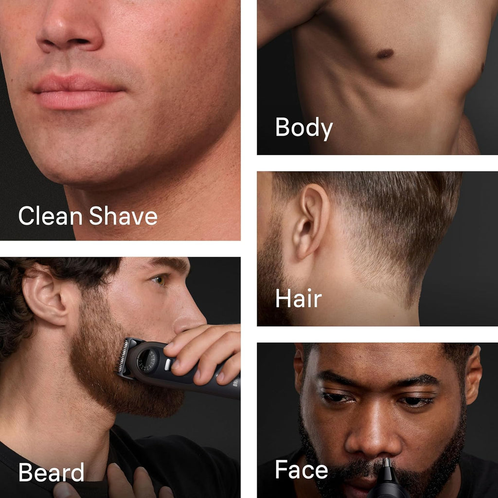 Braun All-in-One Series 9 Men's Electric Beard Trimmer, Hair Clipper, Shaver & Razor for Face, Hair & Body, AIO 9535 with Gillette Labs Razor, Cordless