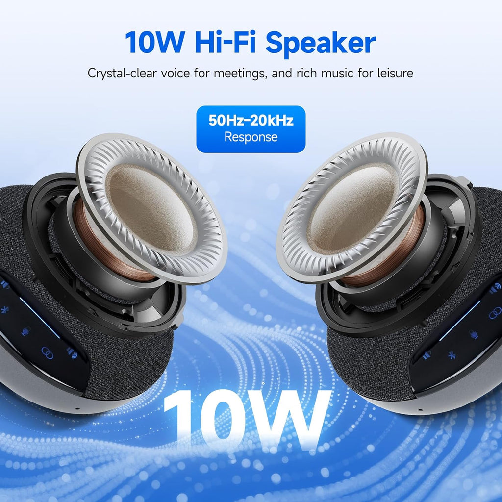 SVBONY SVN O1 Dual Conference Speaker and Microphone, Wireless Cascading 33FT for 30People Conference Room, 3A+AI Noise Cancelling, 8Mics with 360°Voice Pickup, UHF-Stabilized Link