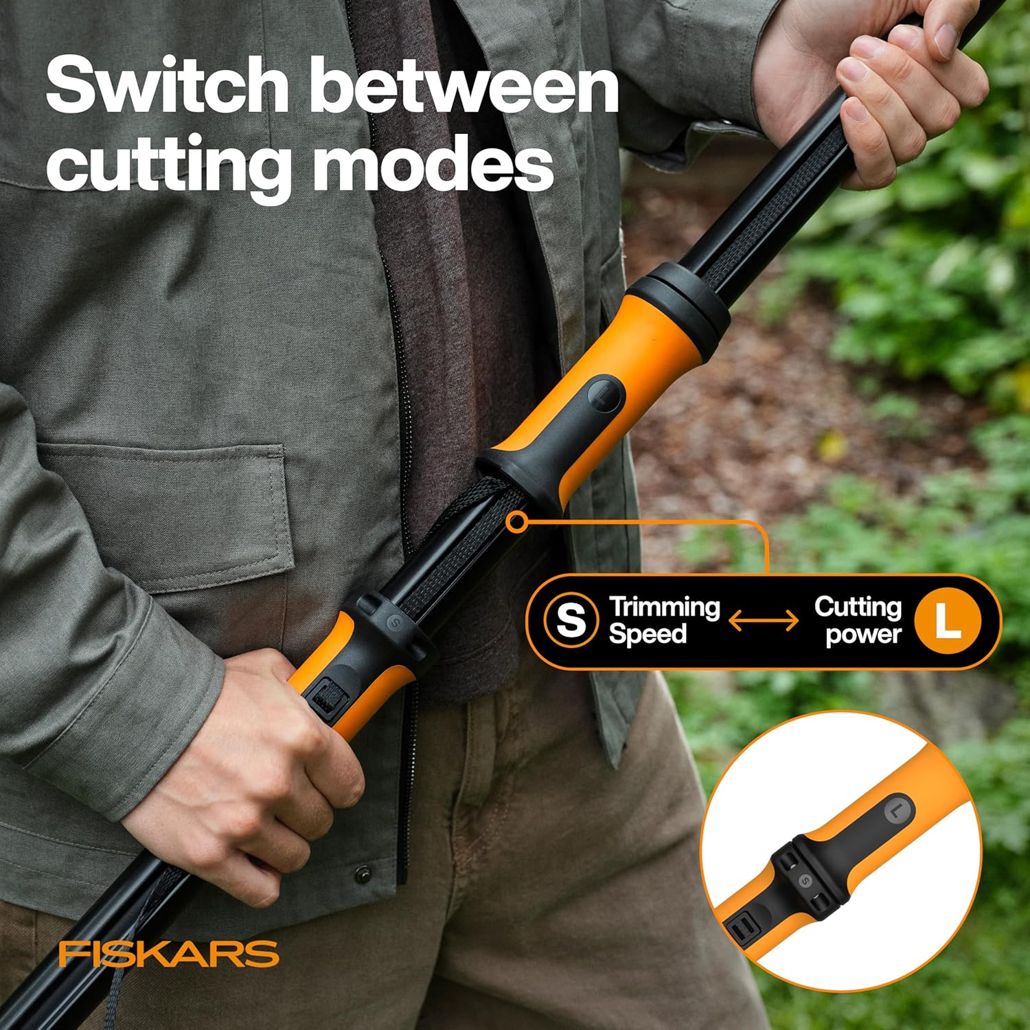 Fiskars 7–13 ft Extendable Tree Pruner, Telescoping Pole Pruner with 2 Cutting Modes for Fast & Powerful Cuts, Long Reach Tree Trimmer for High Branches & Tall Trees, Rotating Head, Garden & Yard Care