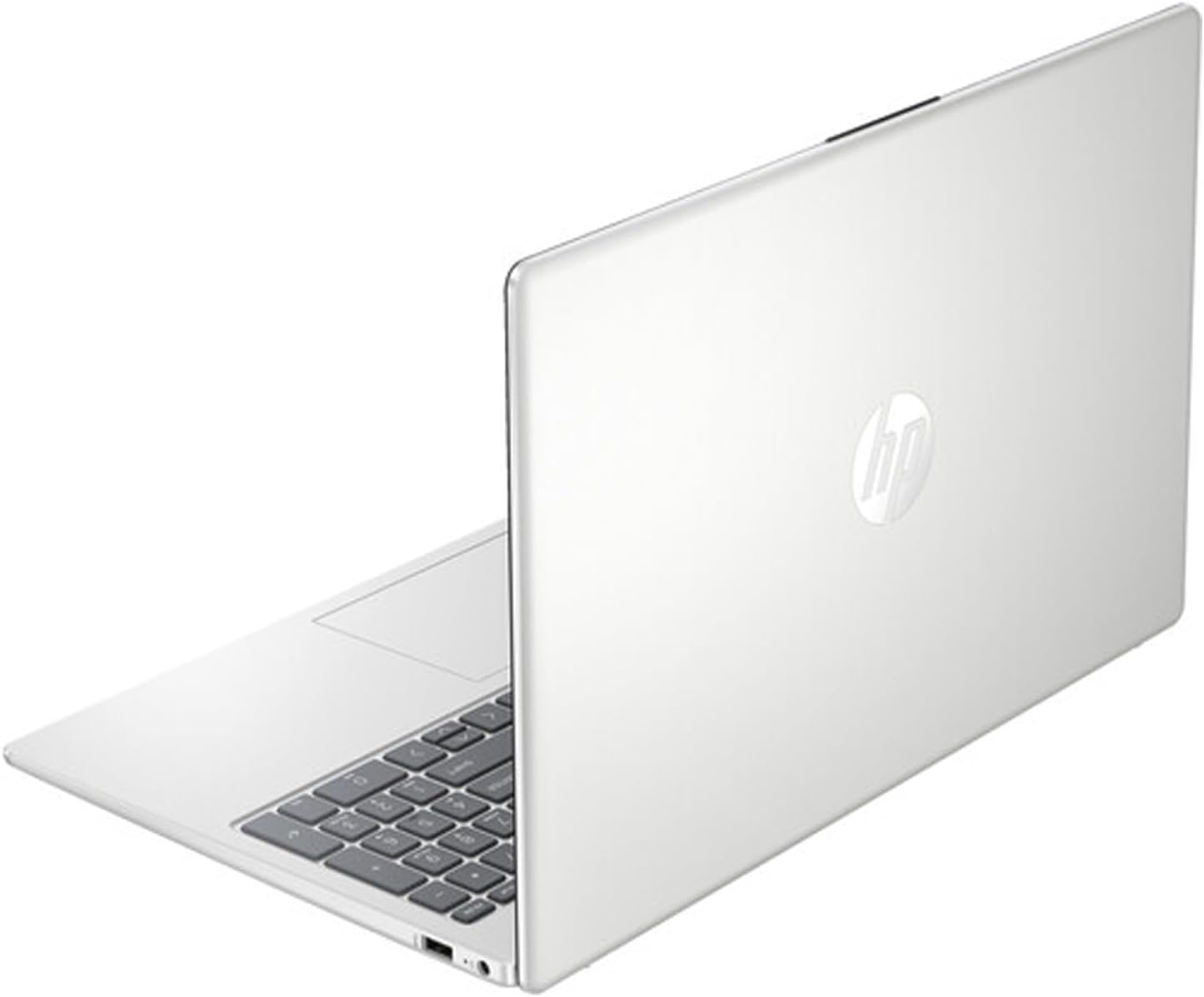 HP 15.6" Portable Laptop, HD Display, Intel Quad-Core N200 Processor, 16GB RAM, 128GB Storage, Wi-Fi 6, Webcam, HDMI, Numeric Keypad, Windows 11 Home, Silver
