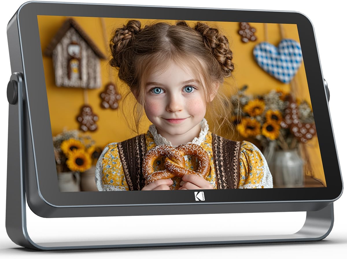 KODAK Wireless Digital Picture Frame with 4000mAh Battery Powered,10.1 Inch 1920x1200 G+G IPS Touch Screen Digital Picture Frame, 32GB Storage, Auto-Rotate, KODAK APP, Gifts for Women
