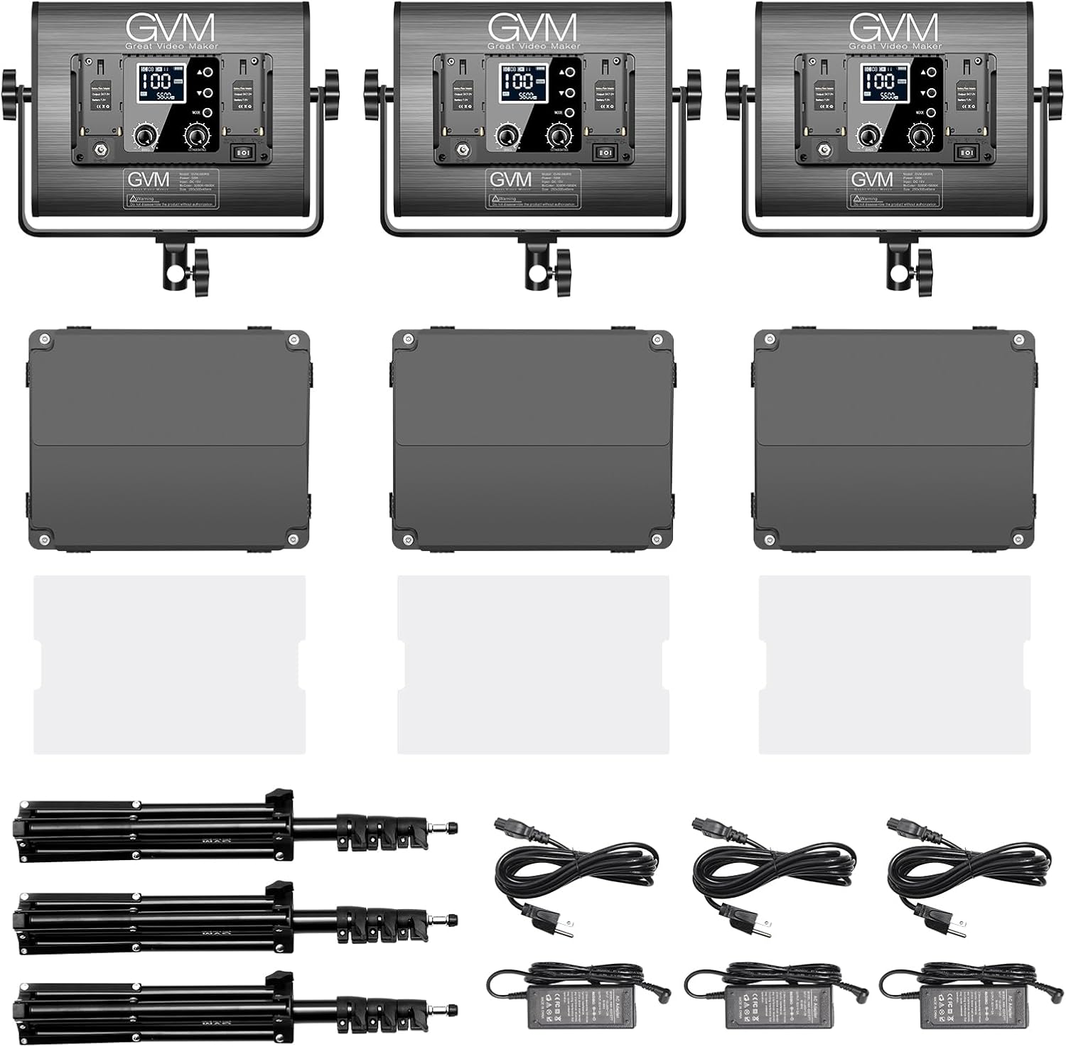 GVM RGB LED Video Light Kit, Dimmable Photography Lighting with APP Control, 680RS 50W 3 Packs Led Panel Light for YouTube Studio, Video Shooting, Gaming, Streaming, Zoom, Broadcasting, Conference