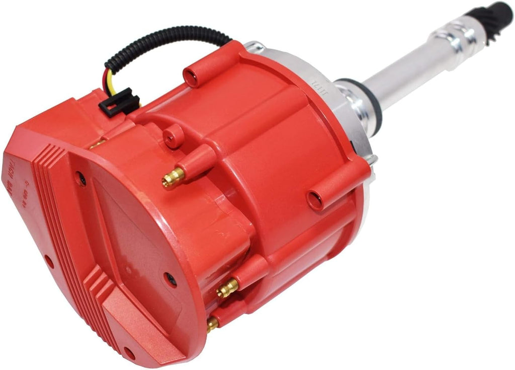 A-Team Performance - Marine Electronic Distributor HEI 65K Volts 4.3L - Compatible with Chevy V6 Mercruiser OMC Volvo Pleasurecraft ChrisCraft Crusader Yanmar, Red
