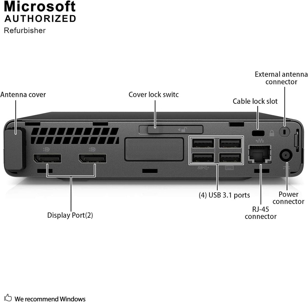 HP ProDesk 600 G3 Mini PC Desktop Computer, Intel Core i5-6500 (Quad Core) 8GB RAM 256GB PCIe Solid State Drive USB-C, Keyboard & Mouse, WiFi, BT, Windows 11 (Renewed)