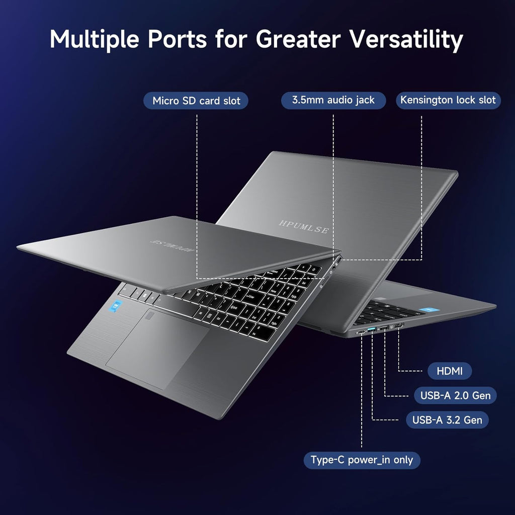 Windows11 Intel Laptop 15.6”HD Display（Celeron N5095） 16GB RAM 256GB SSD Storage .with Fingerprint Unlock | Privacy Camera | Backlit Keyboard .Suitable for Student and Business