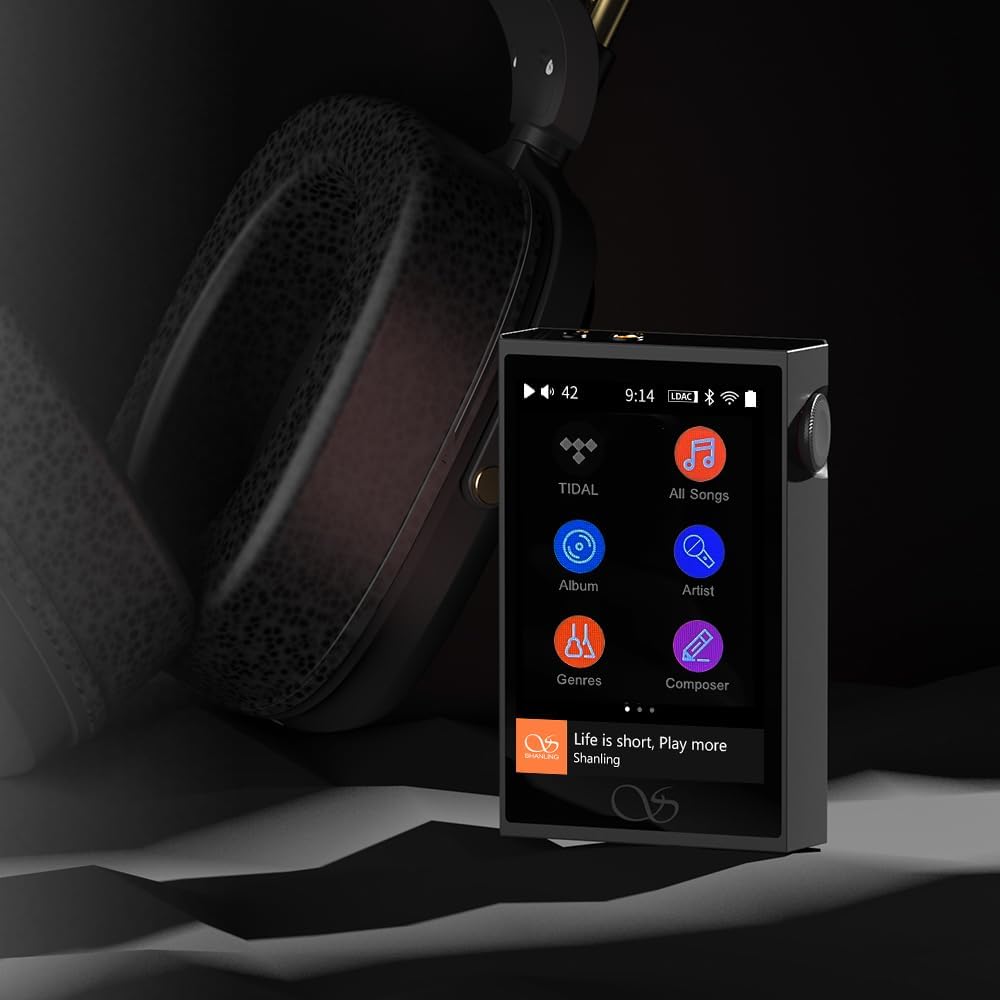 SHANLING M1 Plus M1Plus Protable Music Player MP3 High-Definition Lossless ES9069Q DAC Dual SGM8262 Amplifier PCM768 DSD512 Bluetooth 5.2 LDAC WiFi DLNA Black