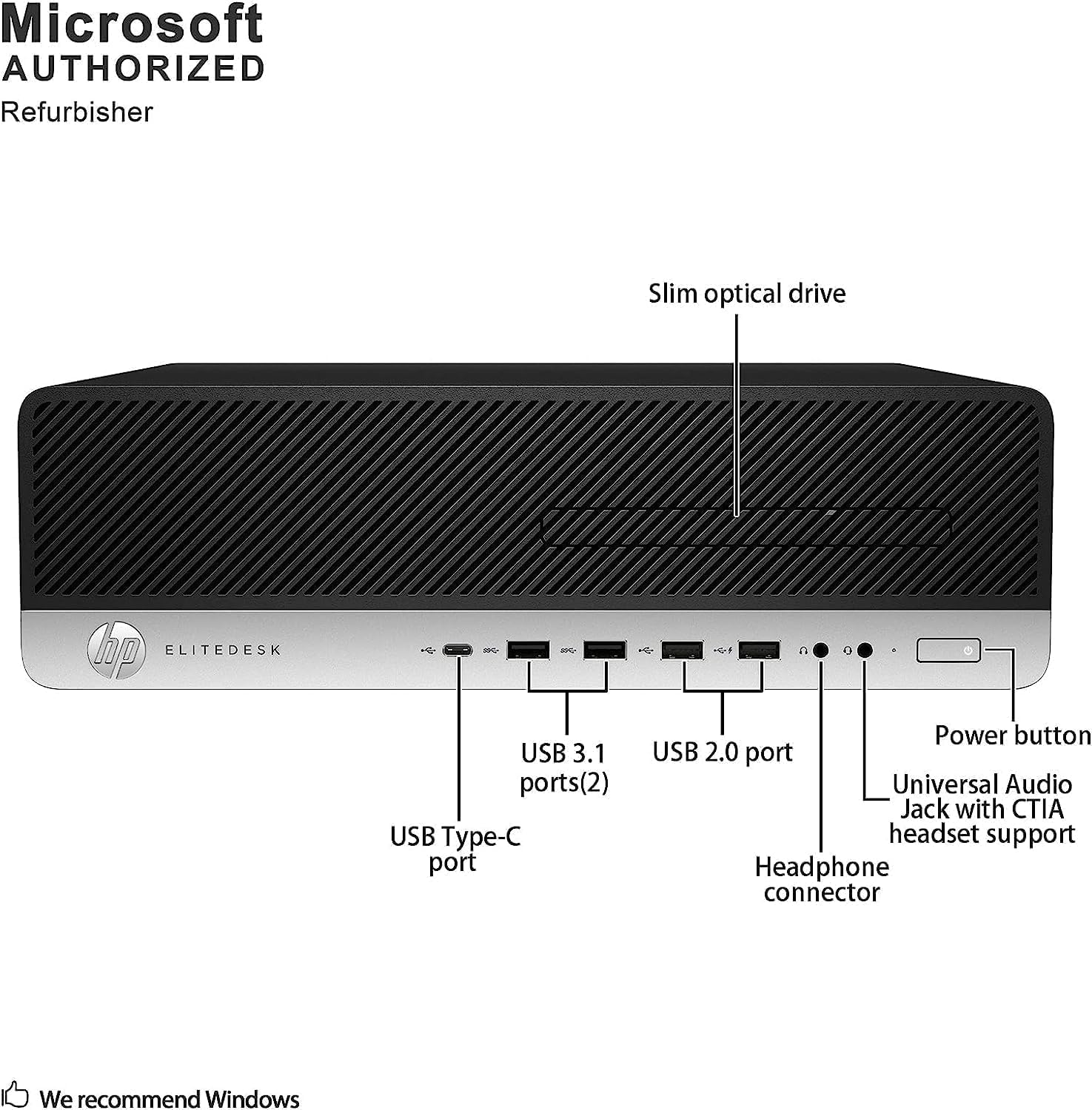 HP Elitedesk 800 G3 SFF Business Desktop Computer, Core i7-6700 2.8GHz Up to 3.6GHz Desktop PC, 8GB RAM, 256GB SSD, Keyboard & Mouse, WiFi/Bluetooth, 4K Support, Windows 11 Pro(Renewed)