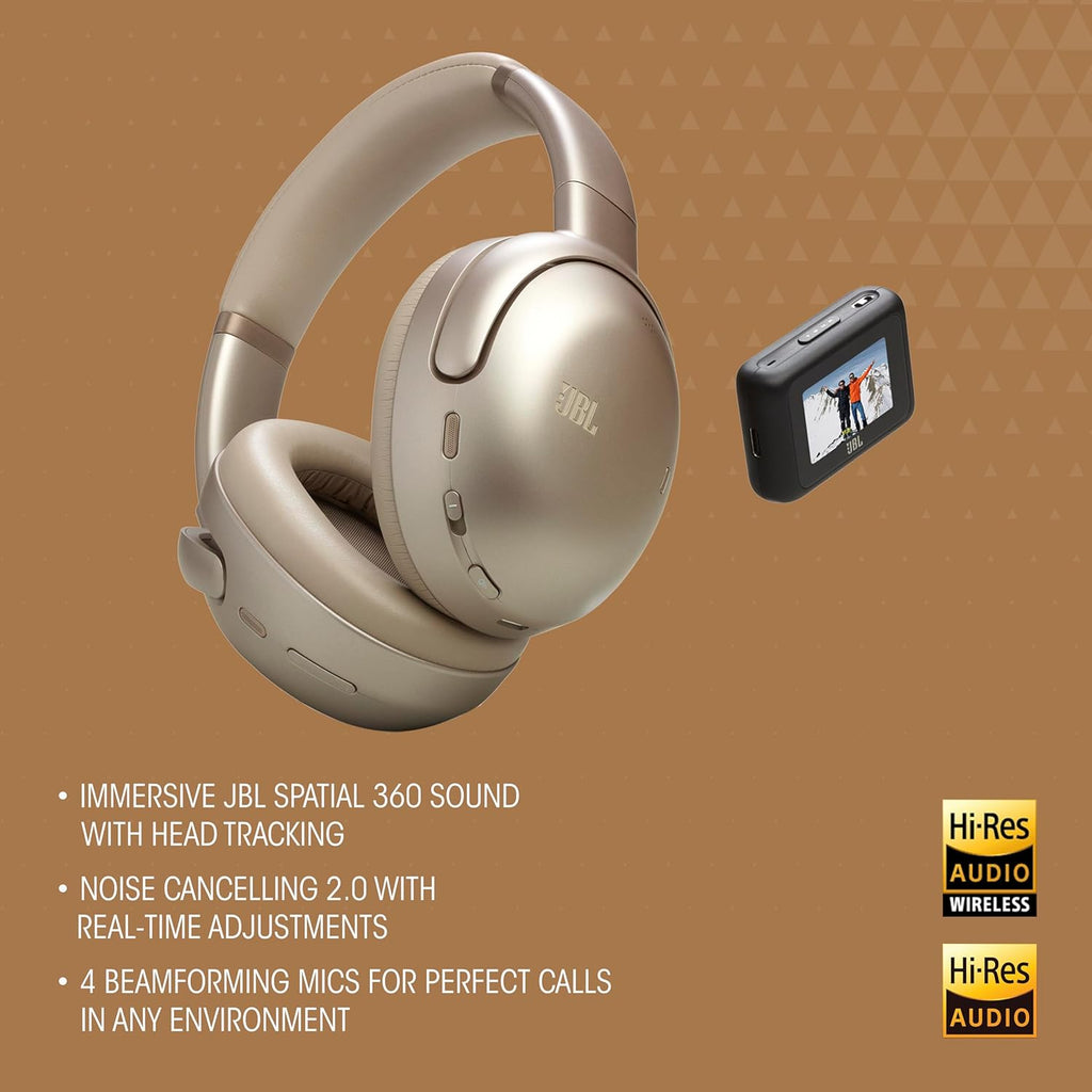 JBL Tour One M3 Smart Tx - Wireless Over-Ear Noise Cancelling Headphones with Smart Transmitter, Hi-Res Audio (3.5mm or USB-C), Spatial 360 Sound with Head Tracking (Black) (Renewed)