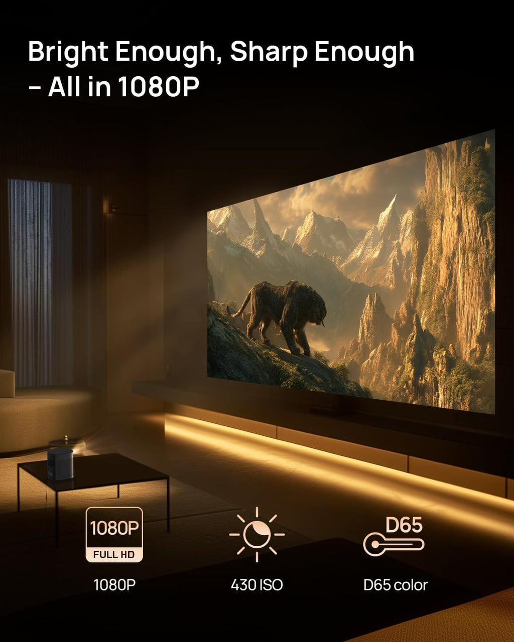 XGIMI MoGo 2 Pro (New) 1080P Portable Projector, Google TV with Licensed Netflix, with WiFi and Bluetooth, 430 ISO Lumens, 2X8W Speakers, Supports 4K, Auto Focus, Object Avoidance, Screen Adaption