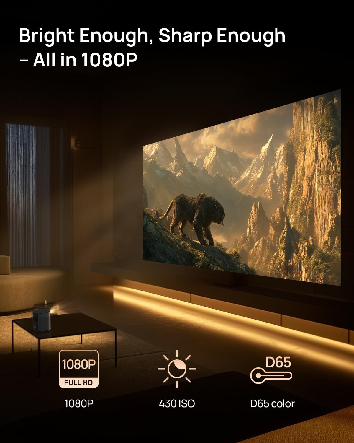 XGIMI MoGo 2 Pro (New) 1080P Portable Projector, Google TV with Licensed Netflix, with WiFi and Bluetooth, 430 ISO Lumens, 2X8W Speakers, Supports 4K, Auto Focus, Object Avoidance, Screen Adaption