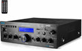 PyleUsa Wireless Bluetooth Home Stereo Amplifier - Multi-Channel 200 Watt Power Amplifier Home Audio Receiver System w/ HDMI, Optical/Phono/Coaxial,FM Radio, USB/SD, AUX, RCA,Mic in Remote - PDA9HBU.6