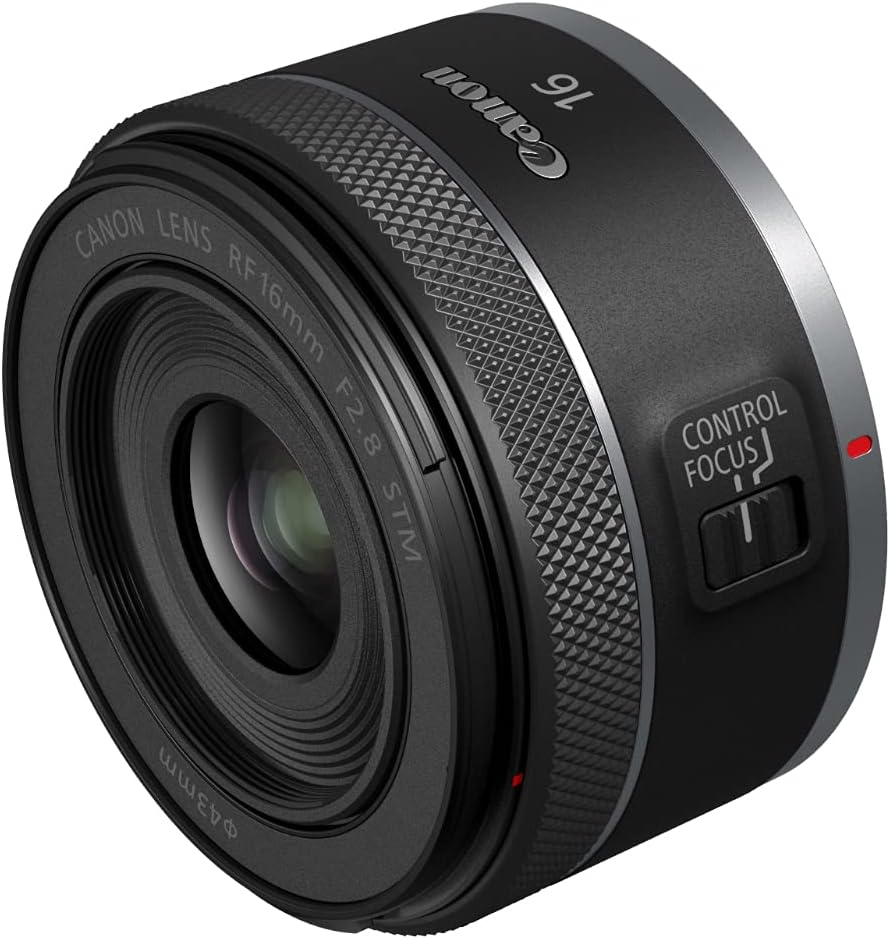 Canon RF16mm F2.8 STM Lens, Ultra Wide-Angle, Fixed Focal Length Prime Lens, Compatible with EOS R Series Mirrorless Cameras, Black