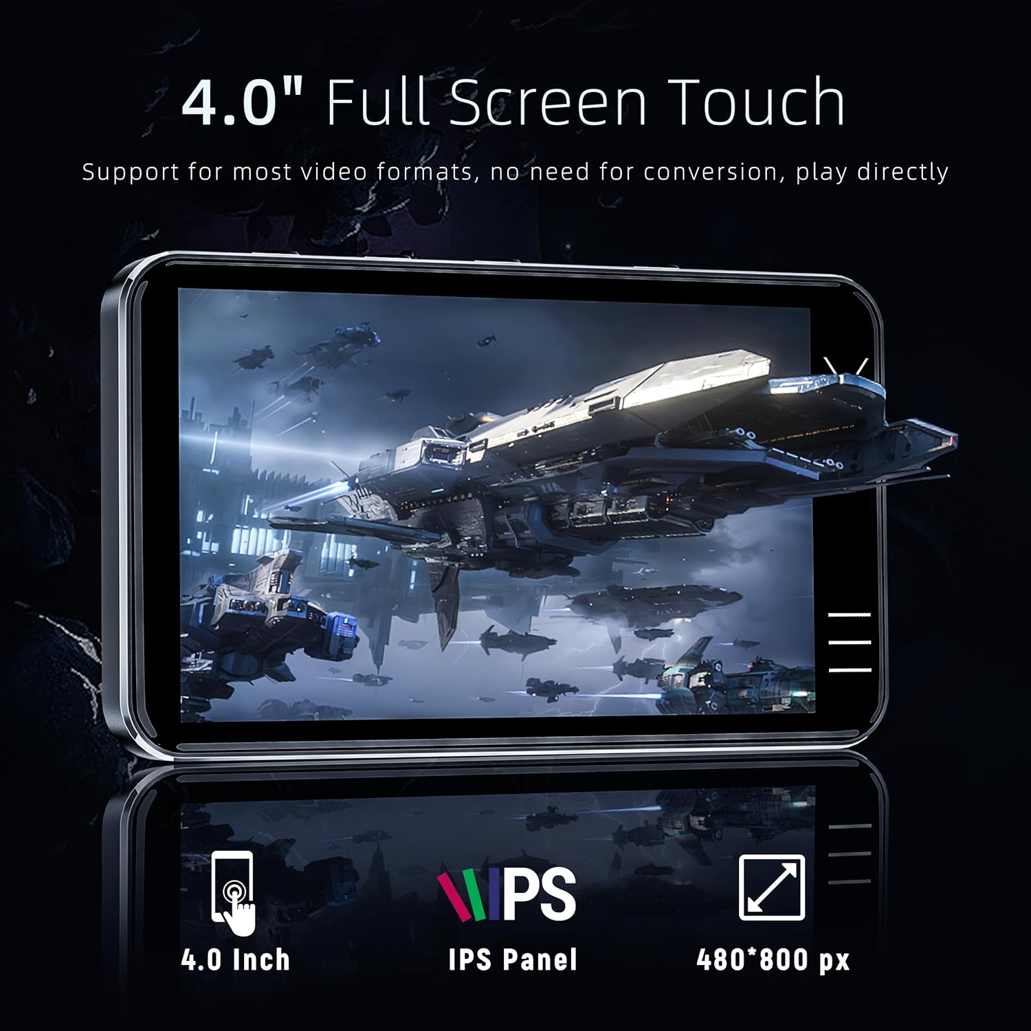 HIFI WALKER G7 Android 13 MP3 Player with Bluetooth & WiFi, 3GB RAM, 144GB Total Storage, 4” Touchscreen MP3 MP4 Music Player with Speaker, Camera & Parental Control Settings (Black, 144GB)