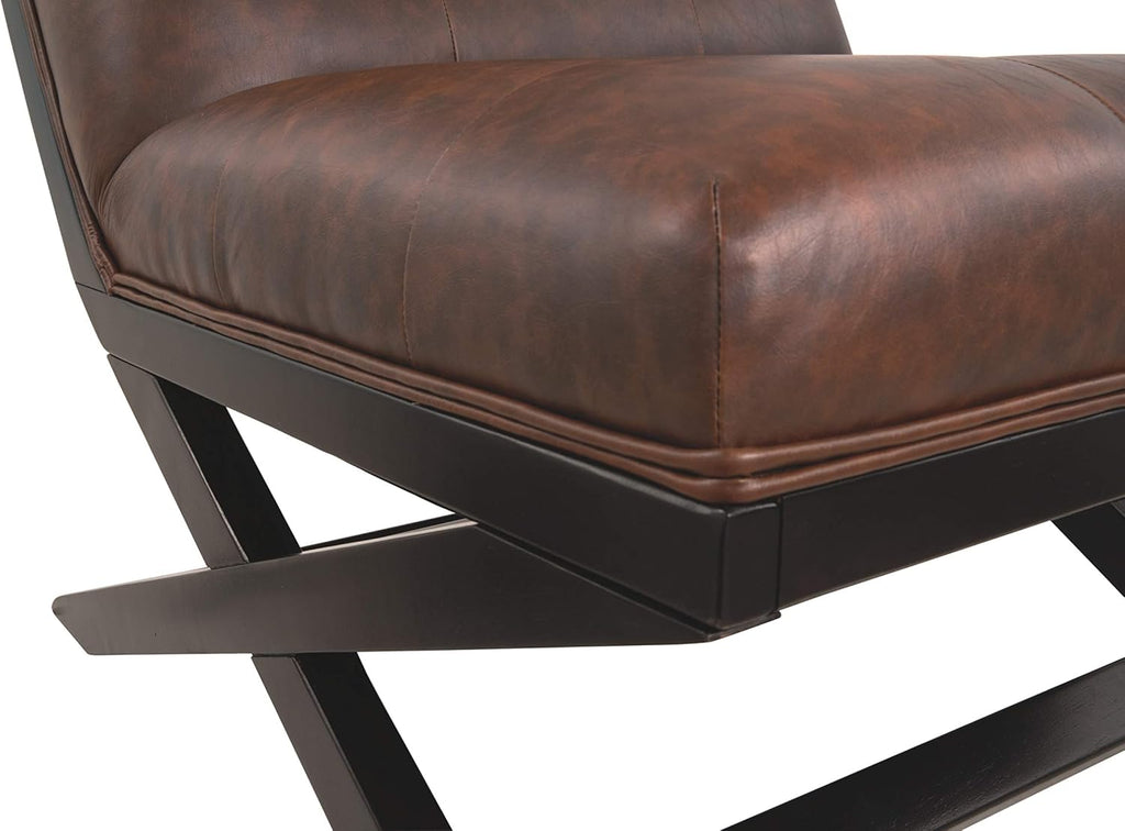 Signature Design by Ashley Sidewinder Mid-Century Modern Faux Leather Accent Chair, Brown