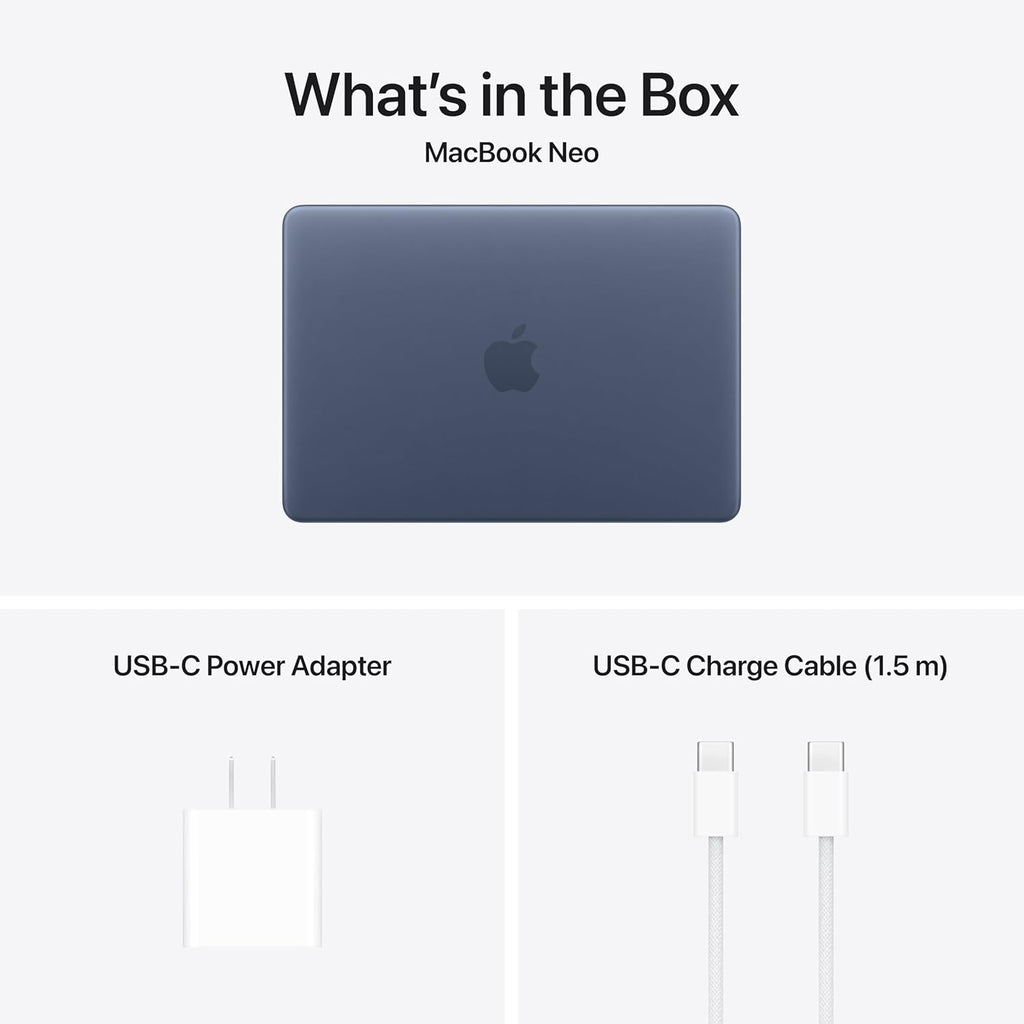 Apple 2026 MacBook Neo 13-inch Laptop with A18 Pro chip: Built for AI and Apple Intelligence, Liquid Retina Display, 8GB Unified Memory, 512GB SSD Storage, 1080p FaceTime HD Camera, Touch ID; Indigo
