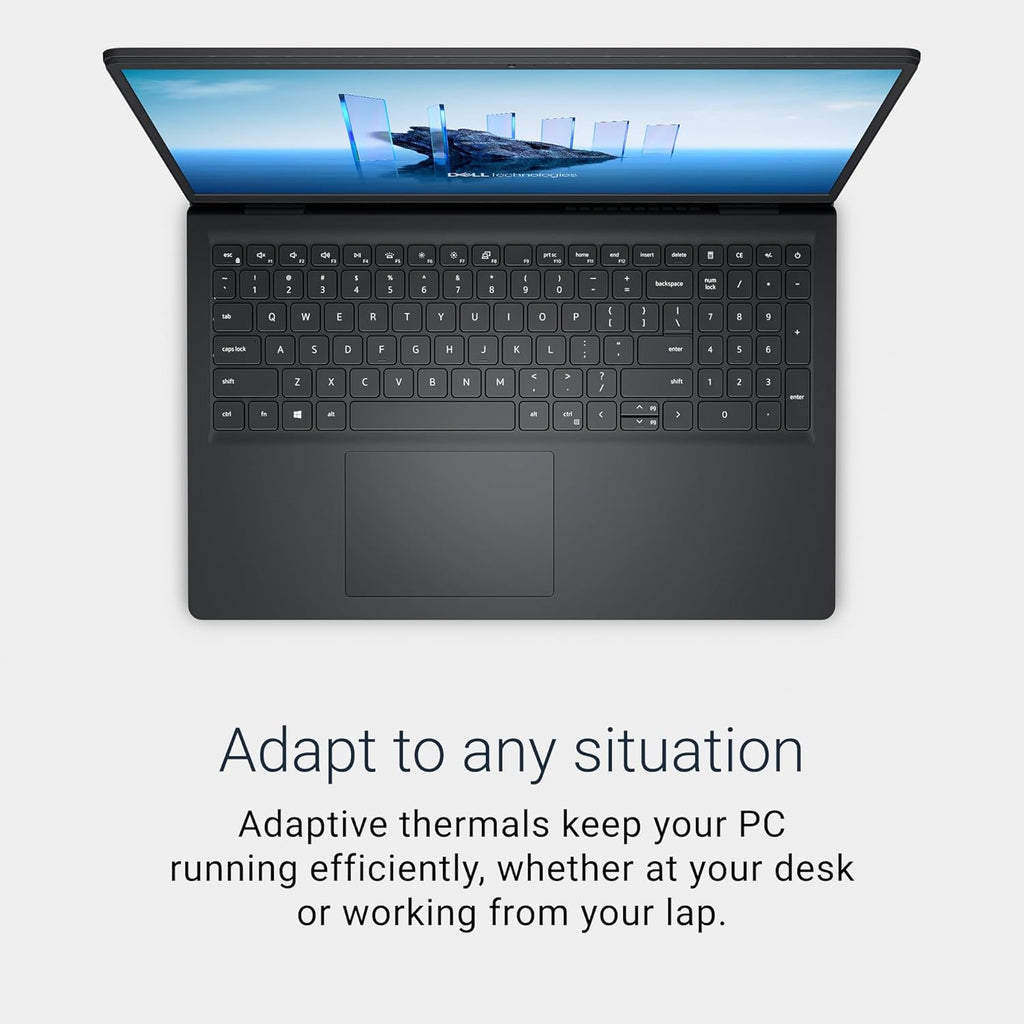 Dell 15 Laptop DC15250-15.6-inch FHD 120Hz Display, Intel Core 3 Processor 100U, 8GB DDR4 RAM, 512GB SSD, Intel UHD Graphics, Windows 11 Home, Onsite Service - Carbon Black