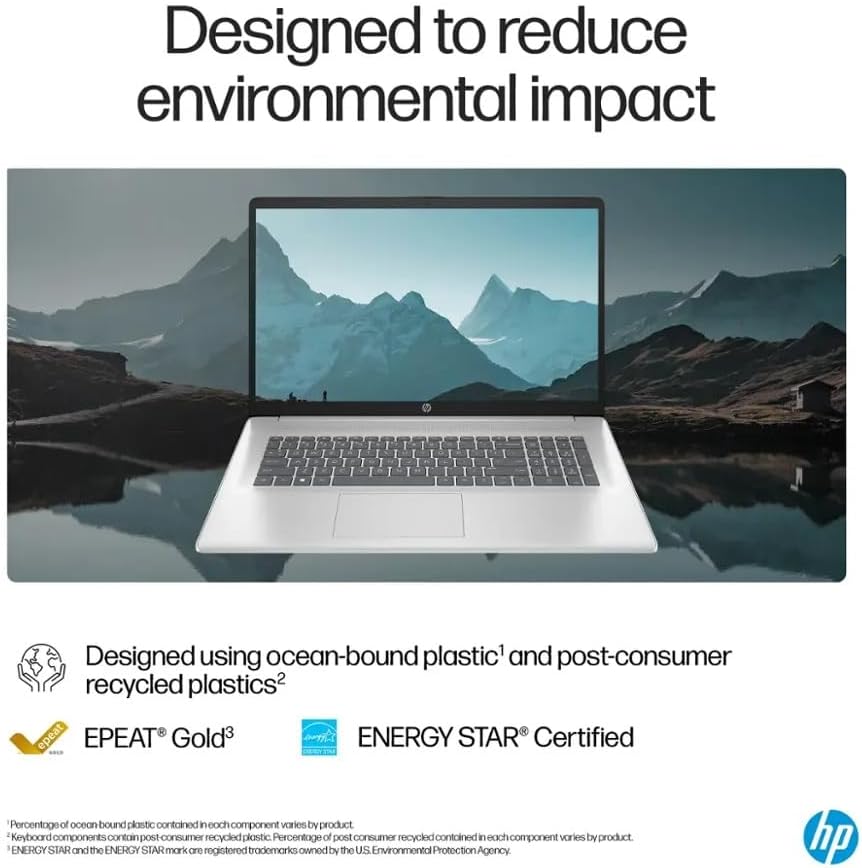 HP 17.3” Business Laptop 2025, Powerful 7000 Series AMD Ryzen 5 7430U (Beats Intel i7-1355U), Copilot Key, FHD Anti-Glare Display, 32GB RAM, 1TB SSD, HDMI, Wi-Fi 6, Windows 11 Pro, WOWPC USB