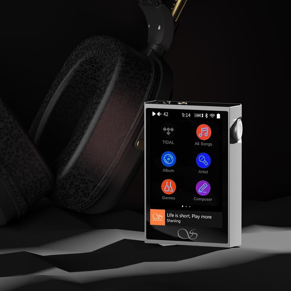 SHANLING M1 Plus Protable Music Player M1Plus High-Definition Lossless MP3 Player ES9069Q DAC Dual SGM8262 Amplifier PCM768 DSD512 Bluetooth 5.2 LDAC WiFi DLNA Airplay Silver
