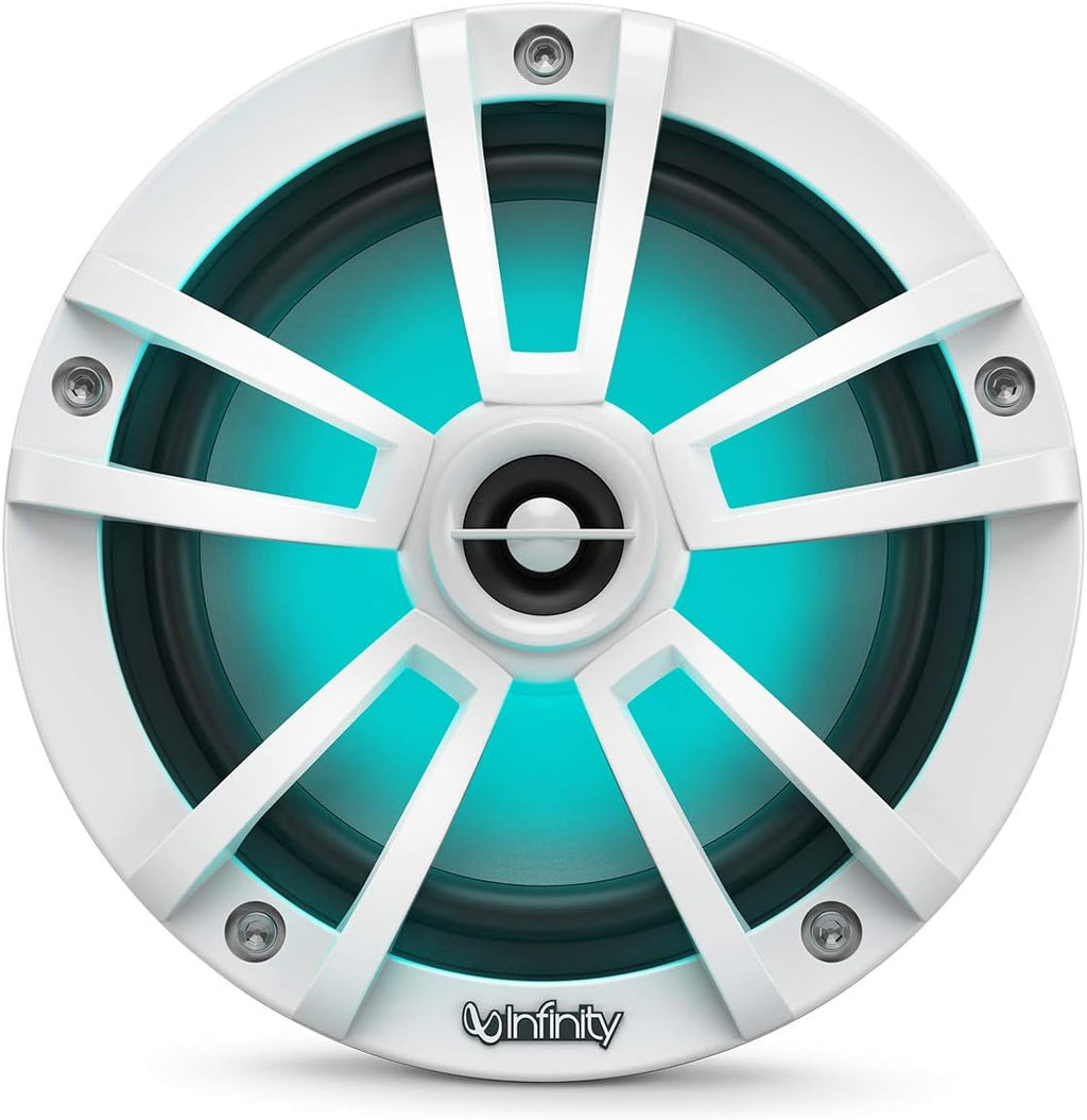 Infinity 622MLW Marine 6.5 Inch RGB LED Coaxial Speakers - White
