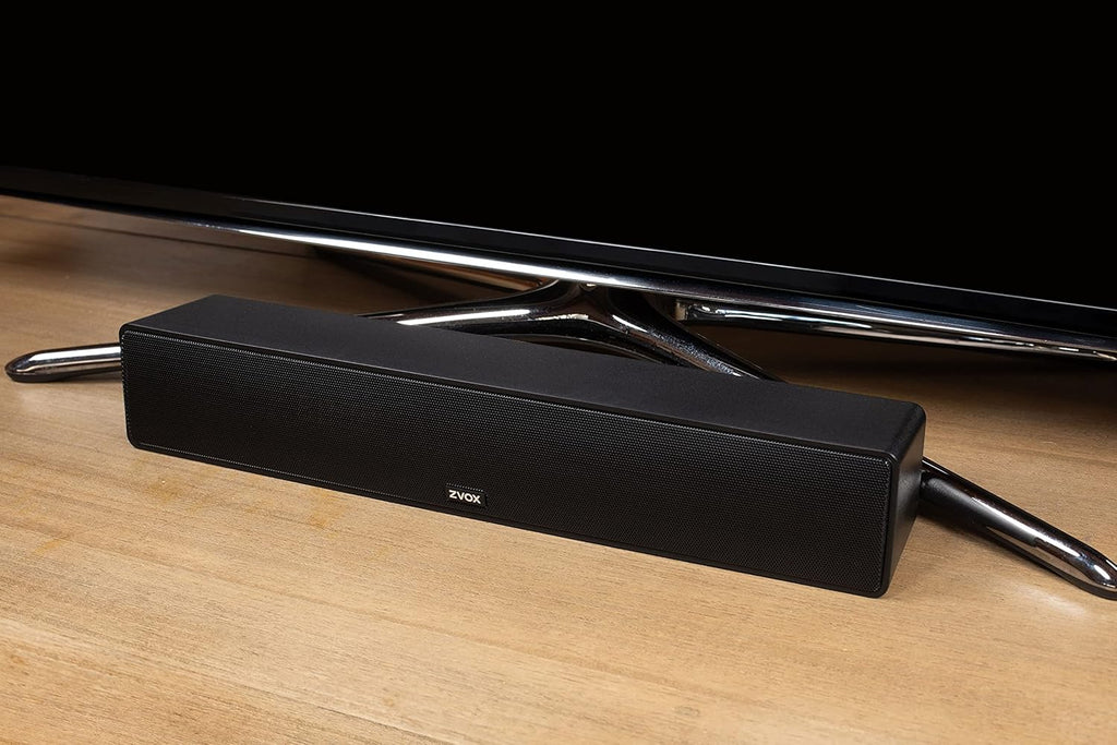 ZVOX Dialogue Clarifying Sound Bar - Patented Hearing Technology, AccuVoice TV Sound Bar with 12 Levels of Voice Boost, 17" Home Theater TV Speakers, Ideal for Smart TVs - AV157 Black
