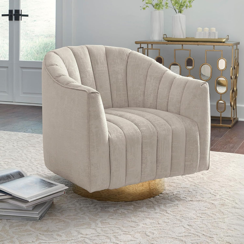Signature Design by Ashley Penzlin Swivel Accent Chair, Beige