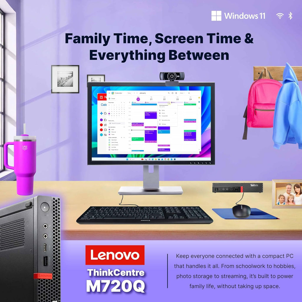 Lenovo M720Q ThinkCentre Mini PC | Windows 11 Pro | Intel i5-8400T | 16GB RAM + 500GB NVME | 5G WiFi + BT | Home or Office Micro Desktop Computer (Renewed)