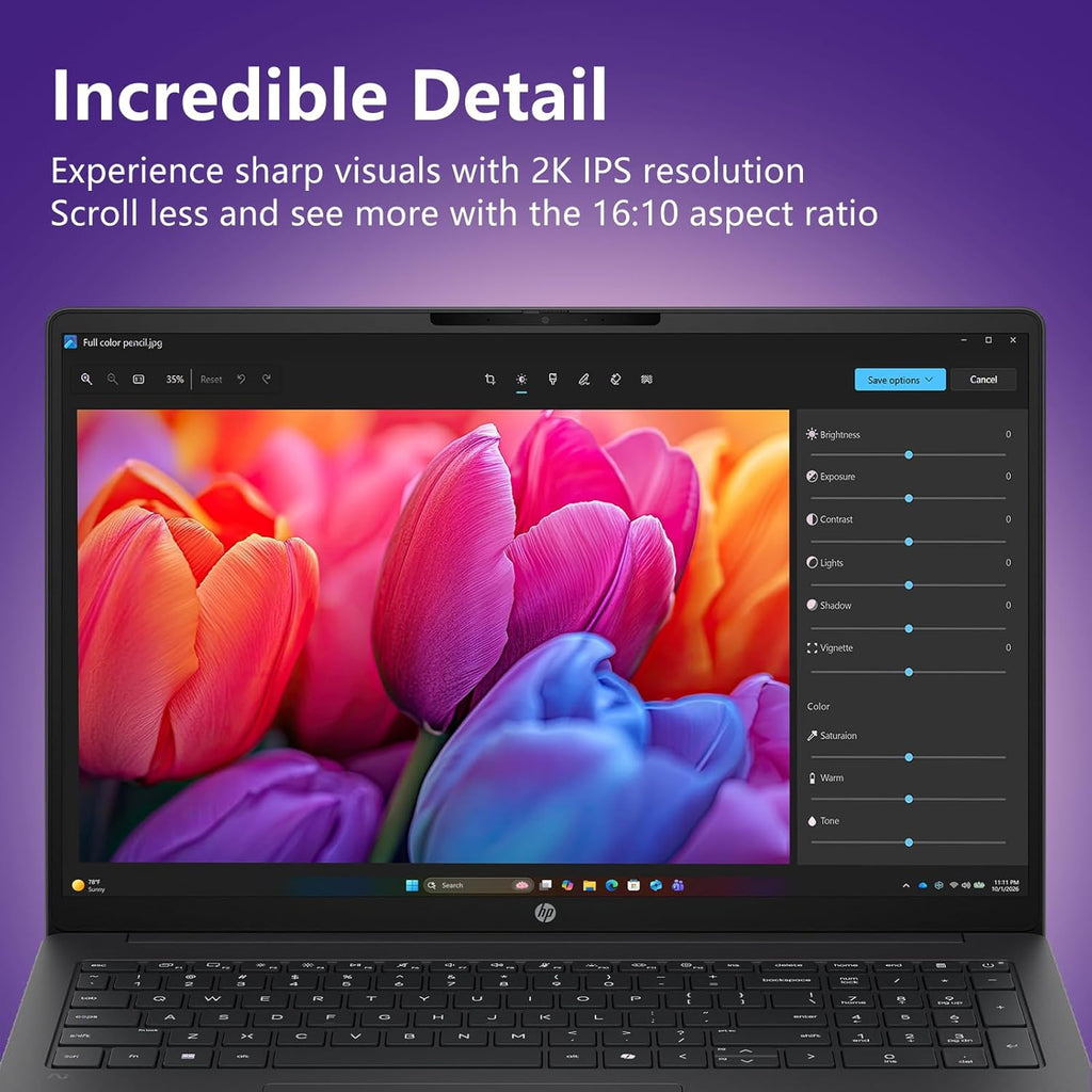 HP OmniBook 3 16" 2K New Model Laptop w/Microsoft 365, Qualcomm 8-Core CPU for Copilot+, 16GB RAM, 1TB SSD, Backlit & Numeric Keyboard, Windows 11 Home, w/Laptop Cooler, Mica Black (16-bz0010wm)