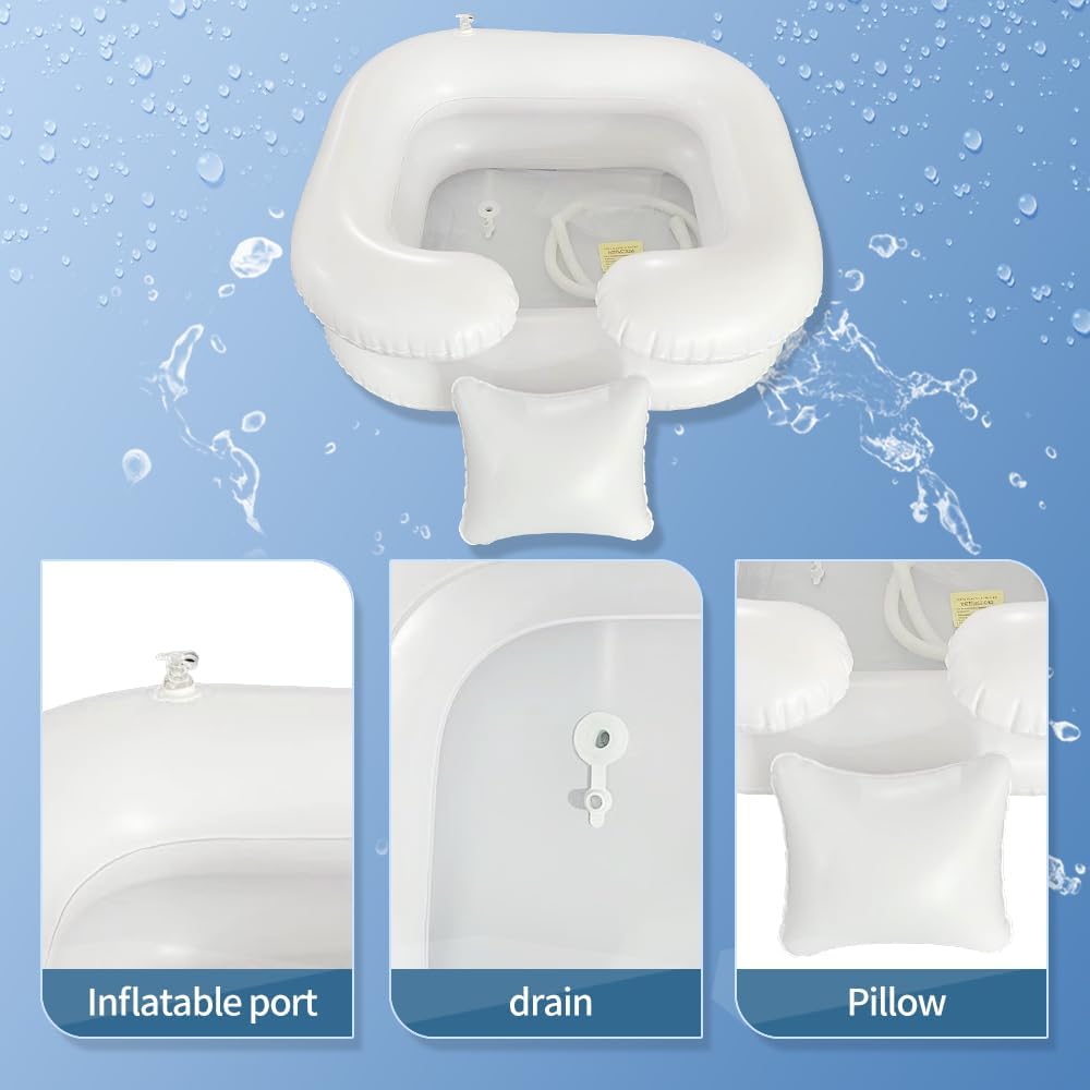 Medical Inflatable Bathtub,Inflatable Bed Bath,Medical PVC Bedside Shower Bathtub Kit,Bed Baths for the Disabled,Suitable for Disabled People, Elderly Pregnant Women, Etc